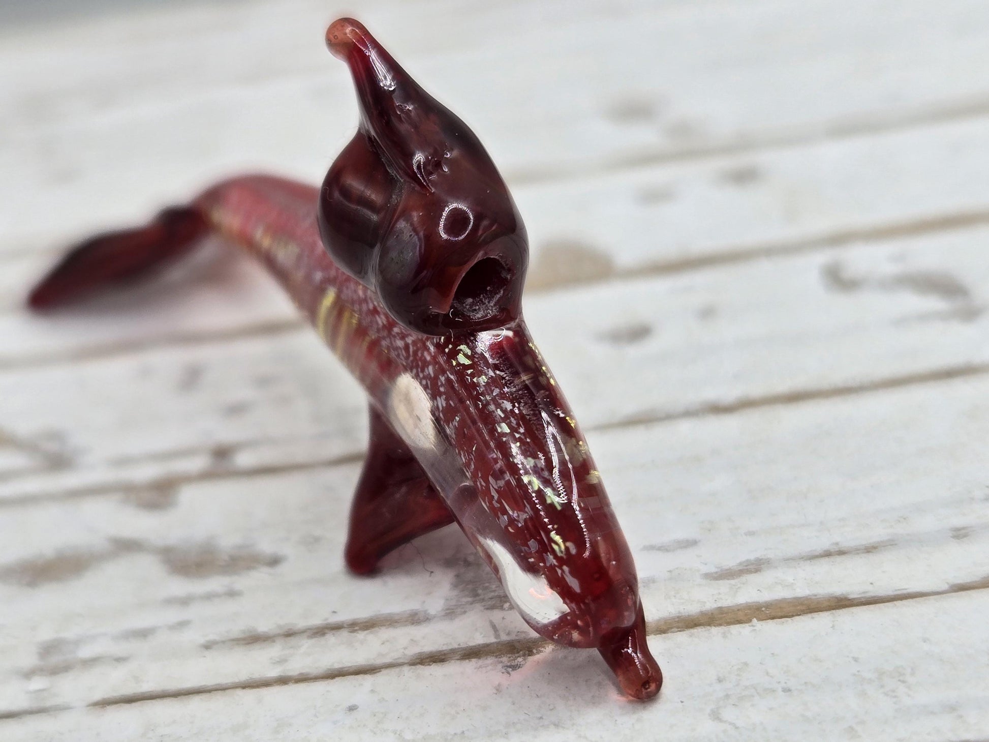 Red Dolphin Bead Lampworks Handmade Glass Bead For Jewelry Making and Crafts