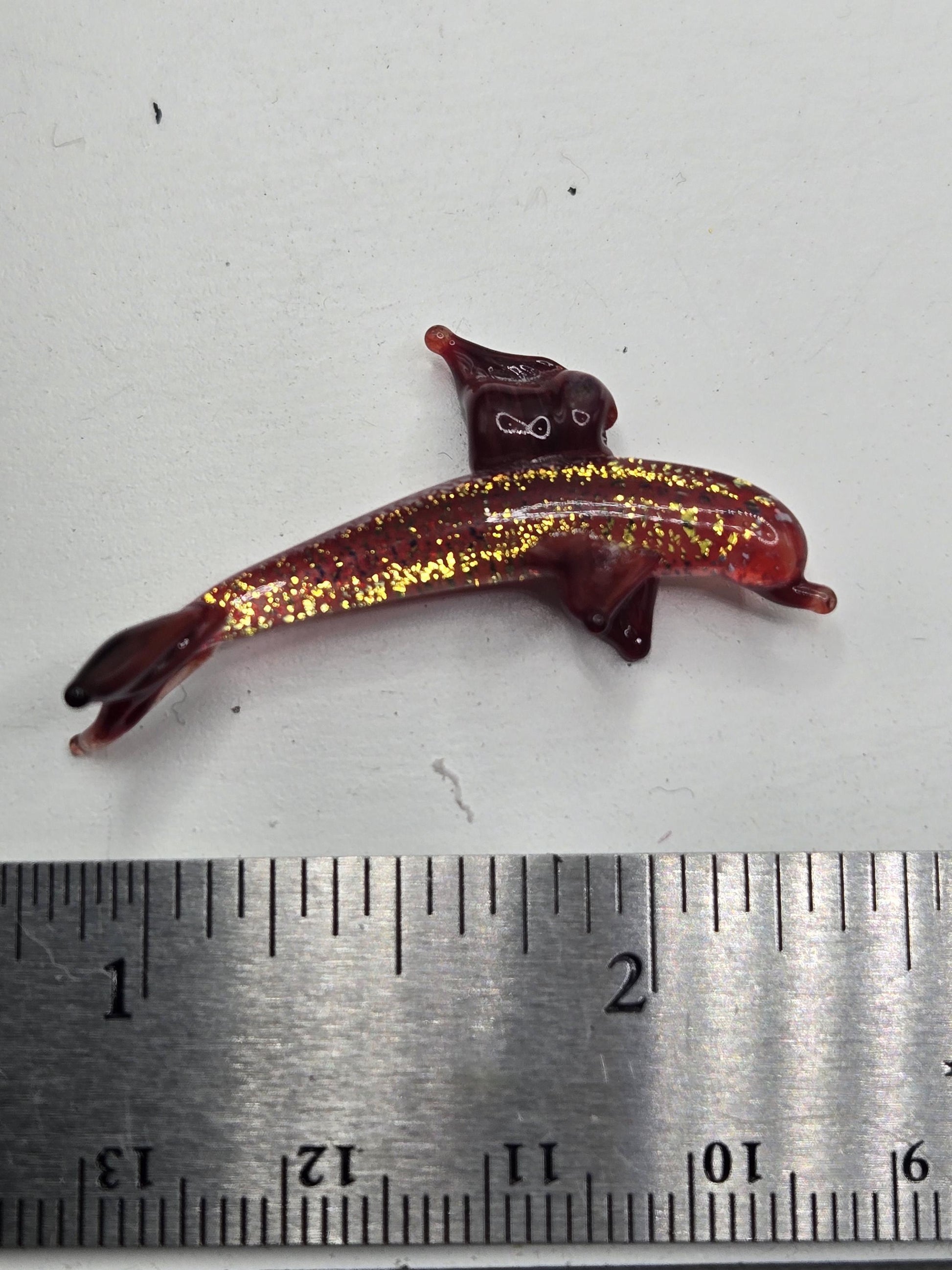 Red Dolphin Bead Lampworks Handmade Glass Bead For Jewelry Making and Crafts