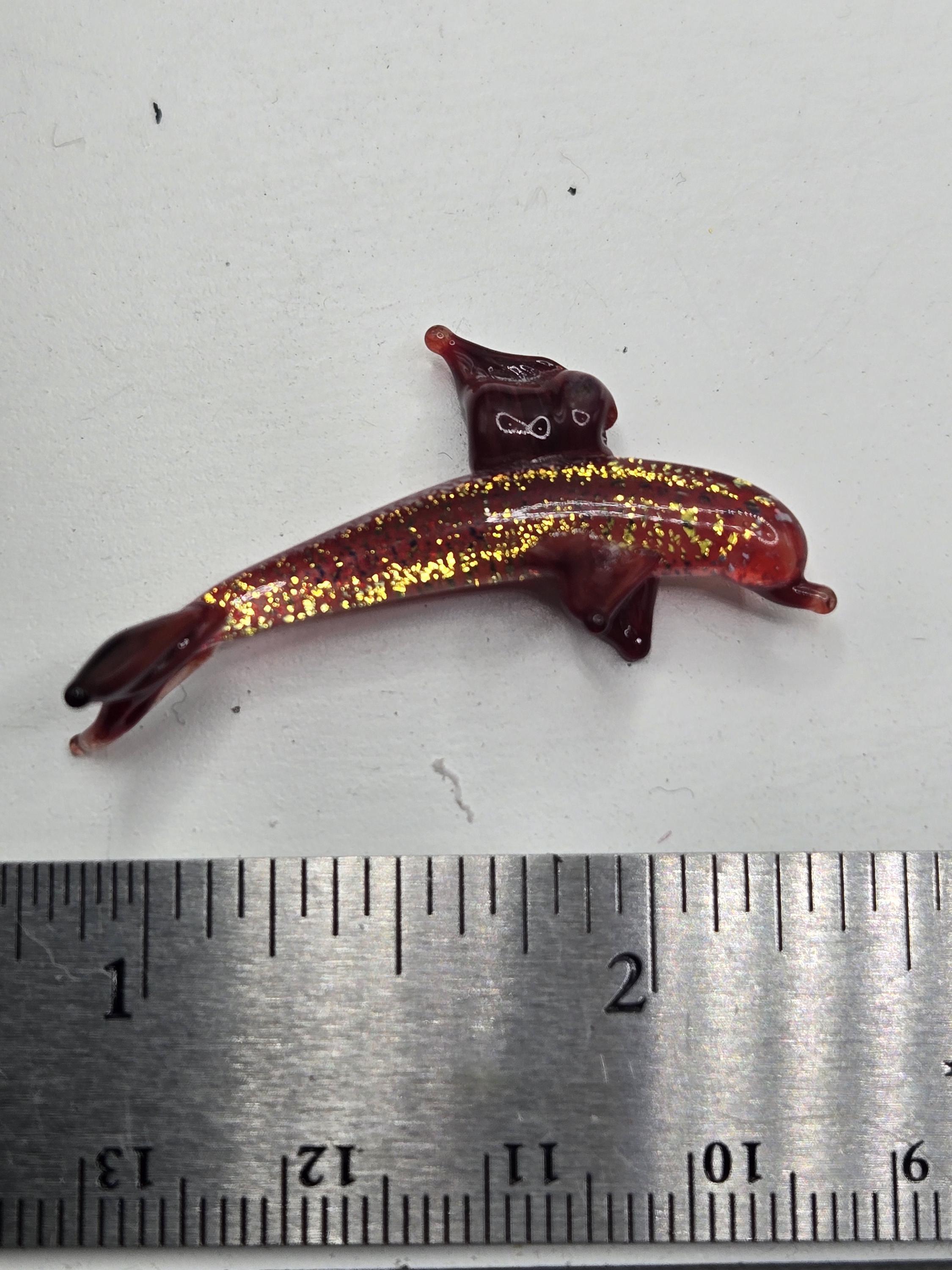 Red Dolphin Bead Lampworks Handmade Glass Bead For Jewelry Making and Crafts