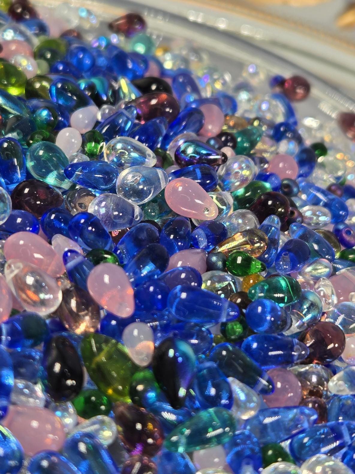 Czech Glass Drop Beads: Jewelry Making Assortment