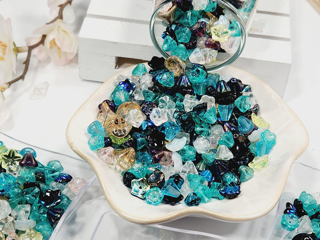 Czech Glass Bead Caps: Assorted Colors and Sizes