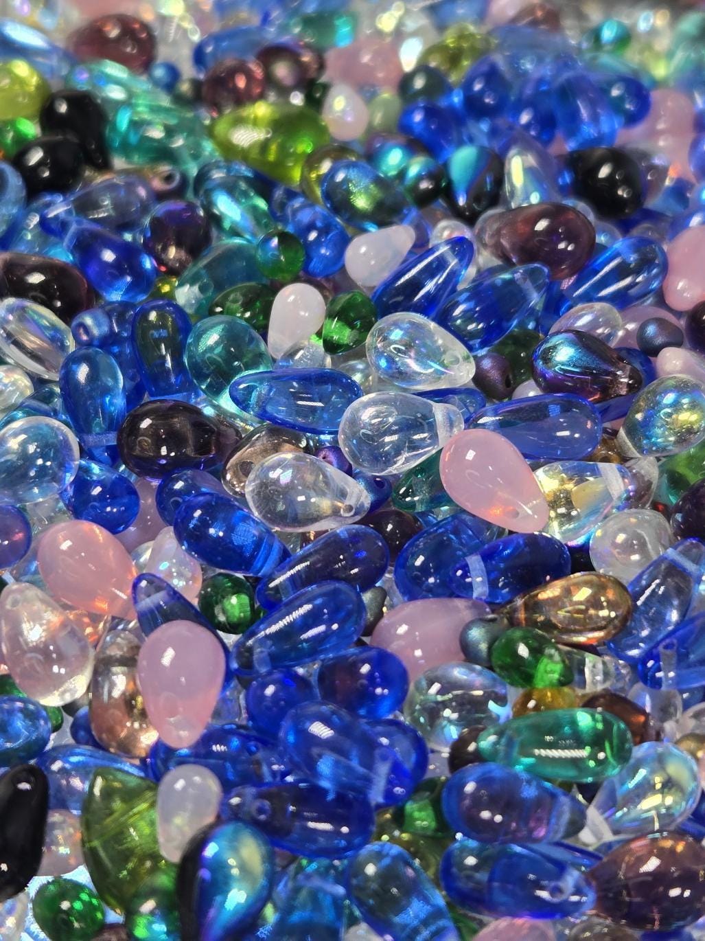 Czech Glass Drop Beads: Jewelry Making Assortment