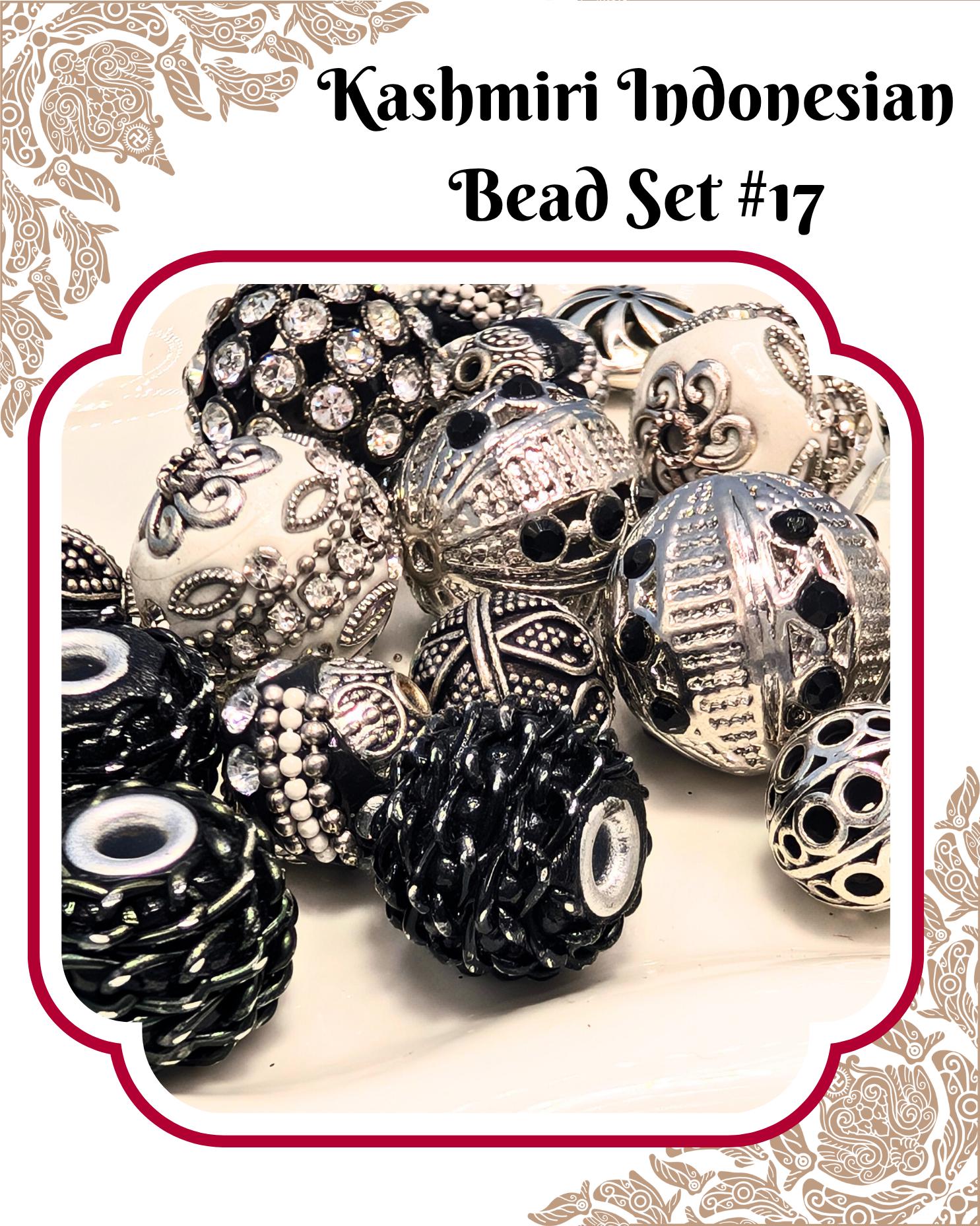 The image is a collection of various beads, including those with intricate designs and patterns, arranged in a visually appealing manner.