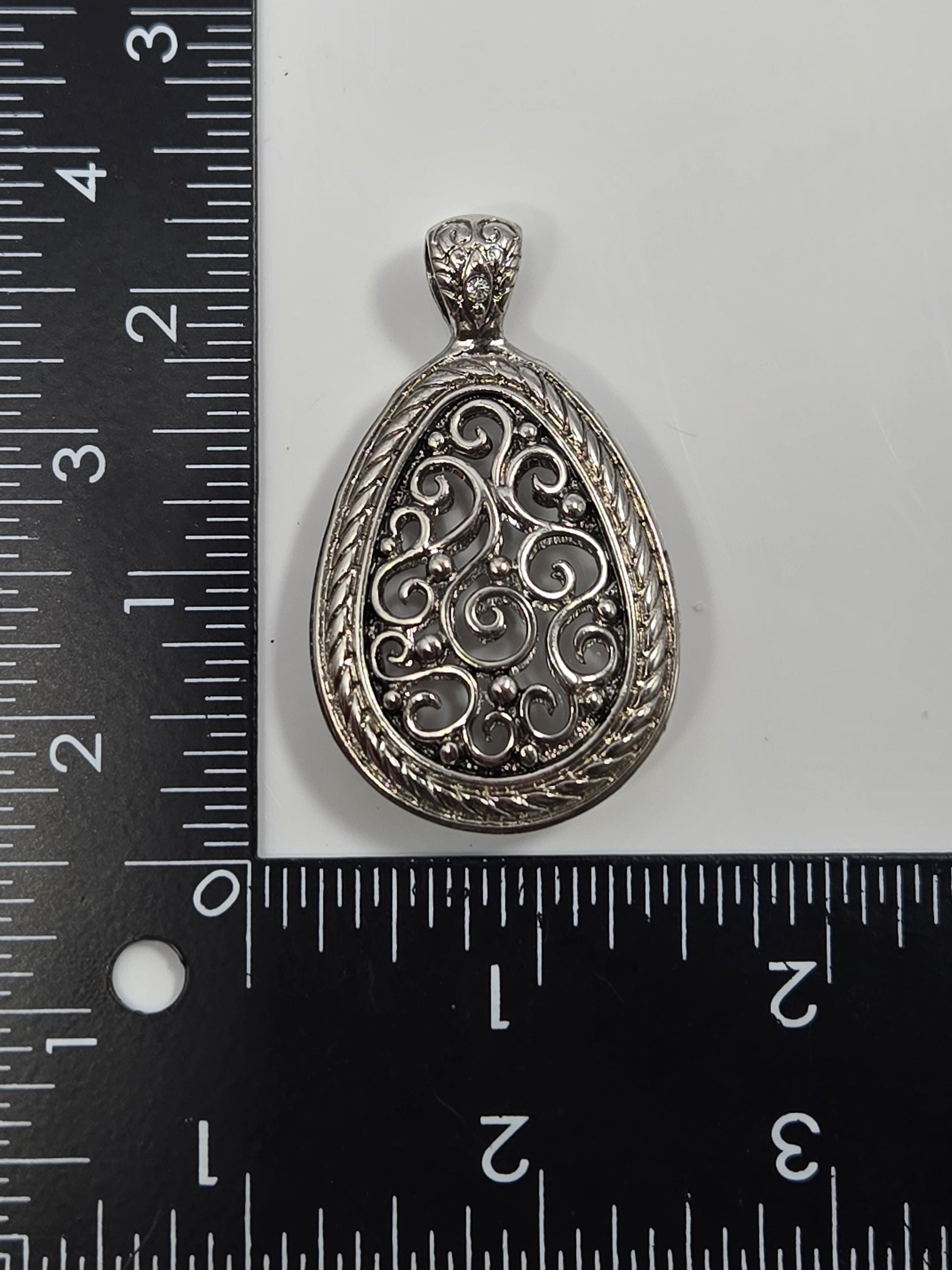 Ornate Gothic Pendant - Steampunk Skull Filigree Silver Charm