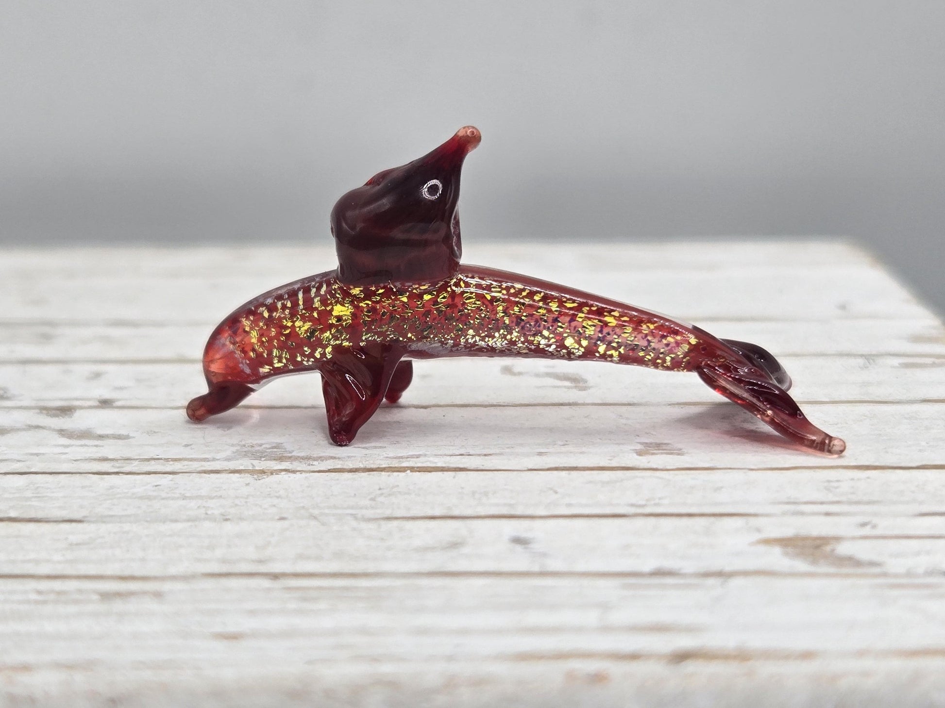 Red Dolphin Bead Lampworks Handmade Glass Bead For Jewelry Making and Crafts