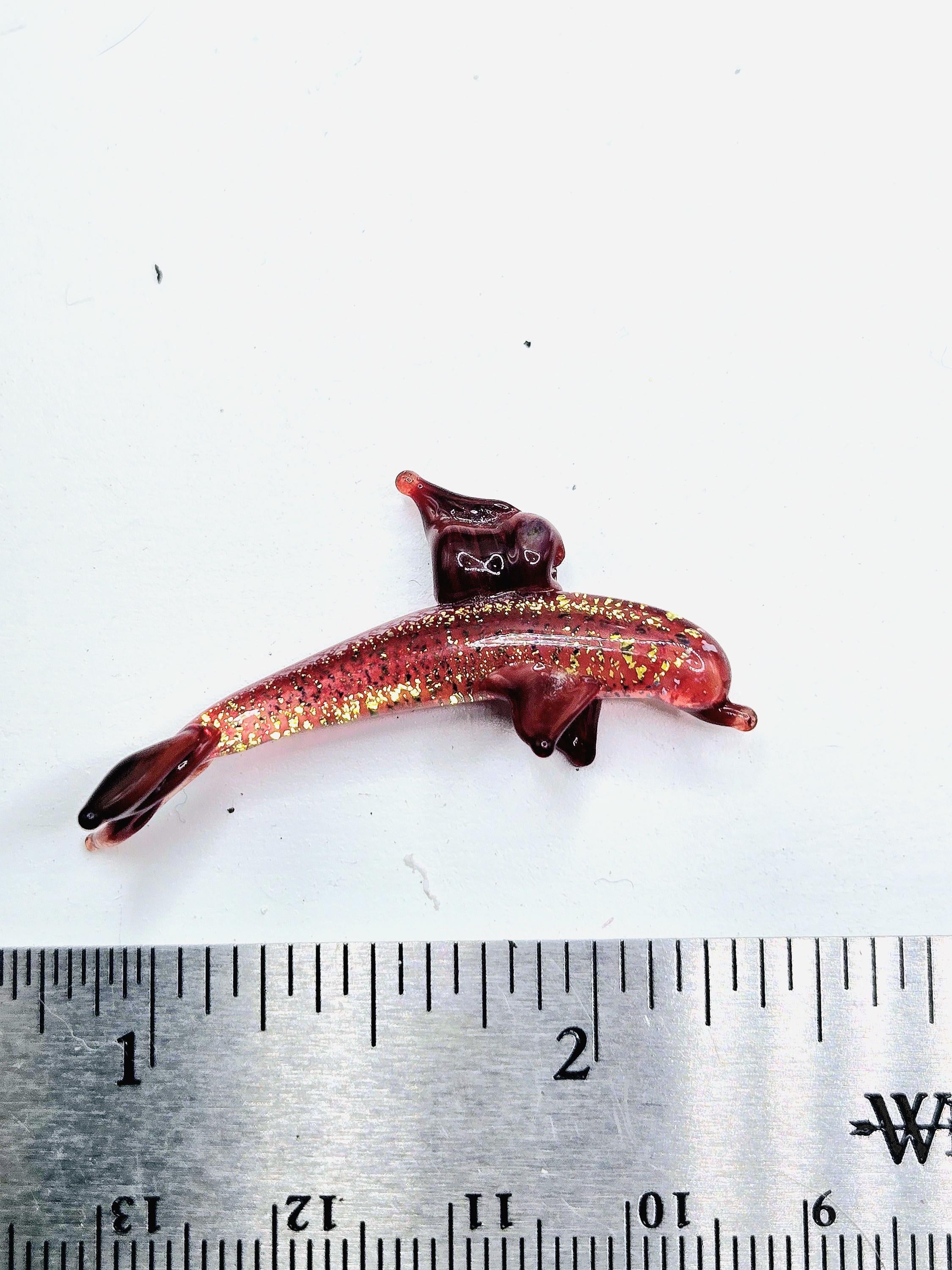 Red Dolphin Bead Lampworks Handmade Glass Bead For Jewelry Making and Crafts