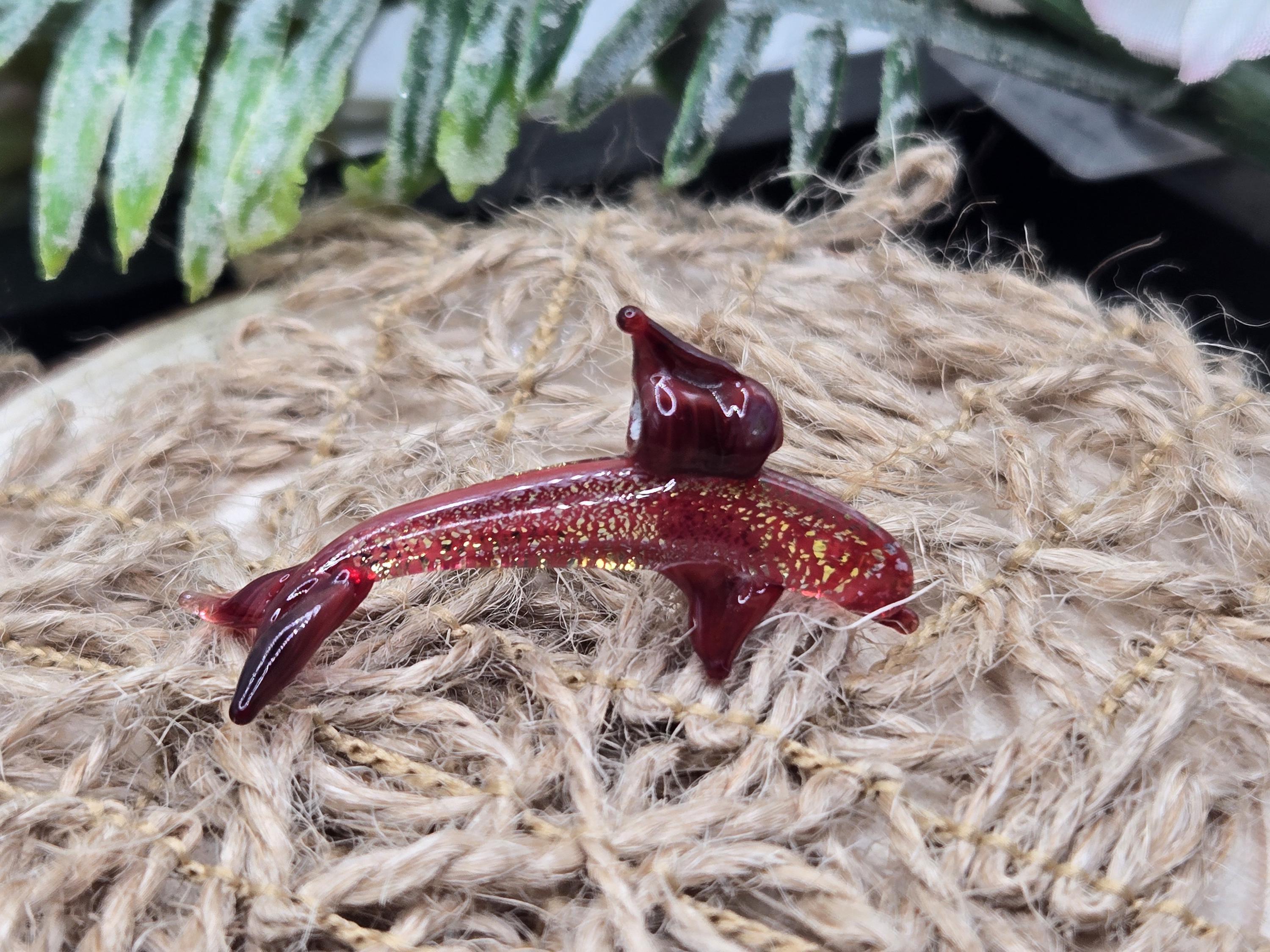 Red Dolphin Bead Lampworks Handmade Glass Bead For Jewelry Making and Crafts