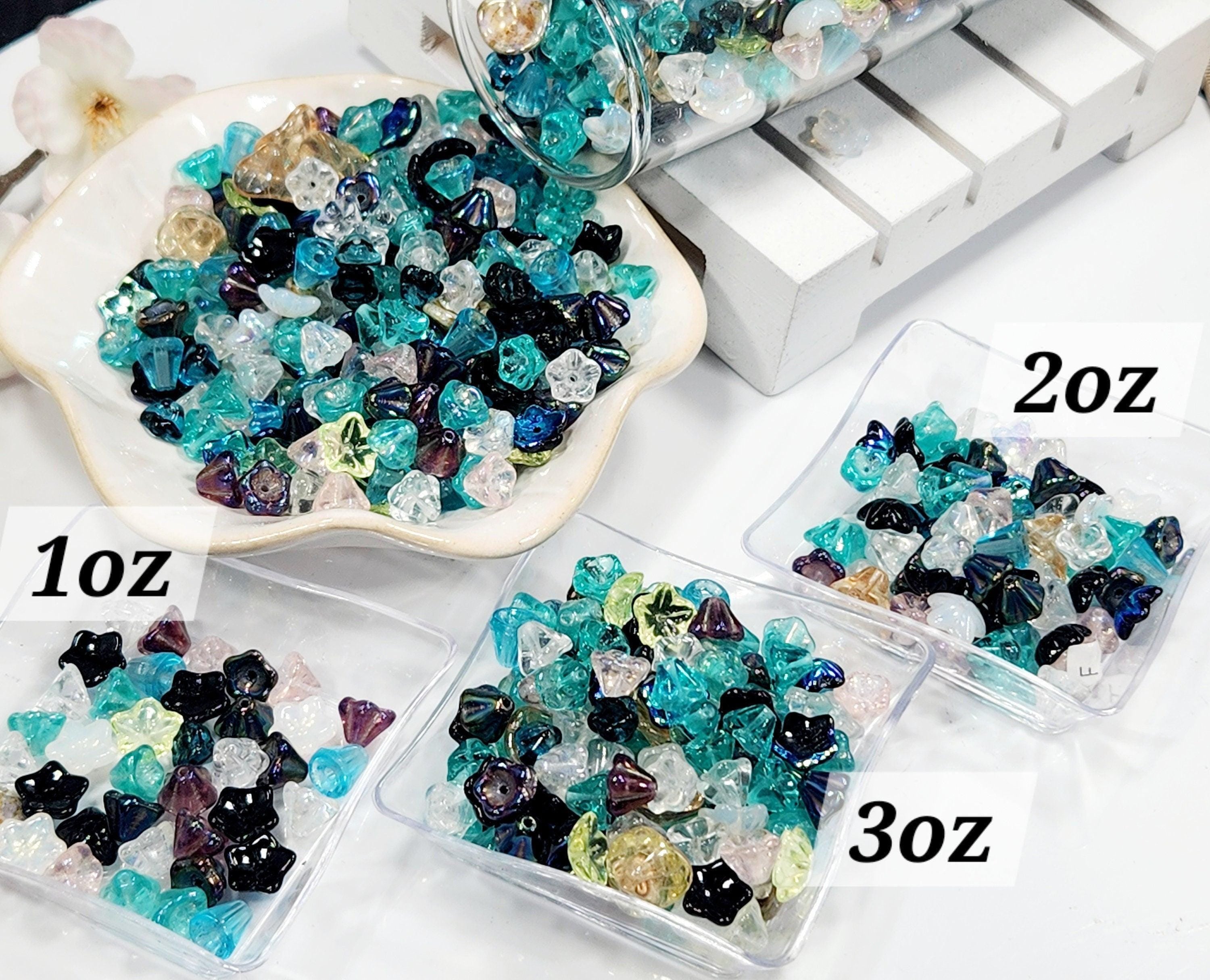 Czech Glass Bead Caps: Assorted Colors and Sizes