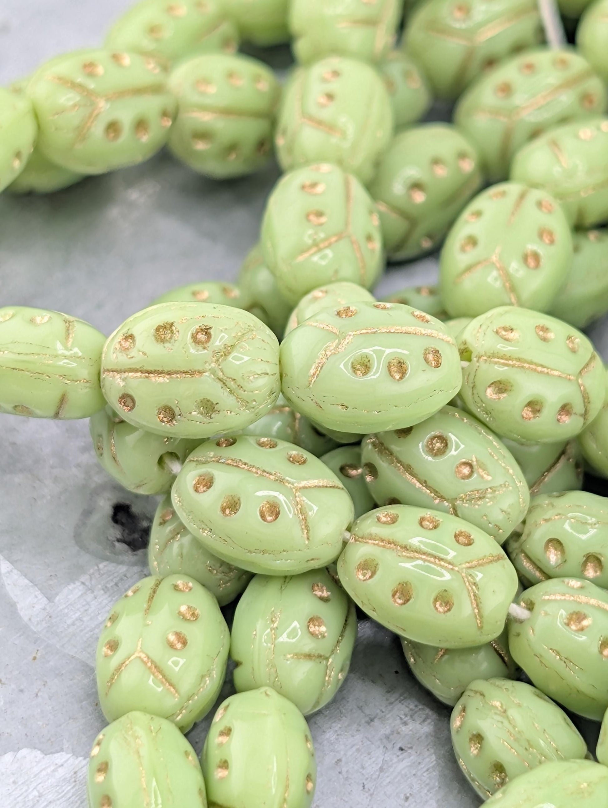 Czech Ladybug Beads (25 pcs)