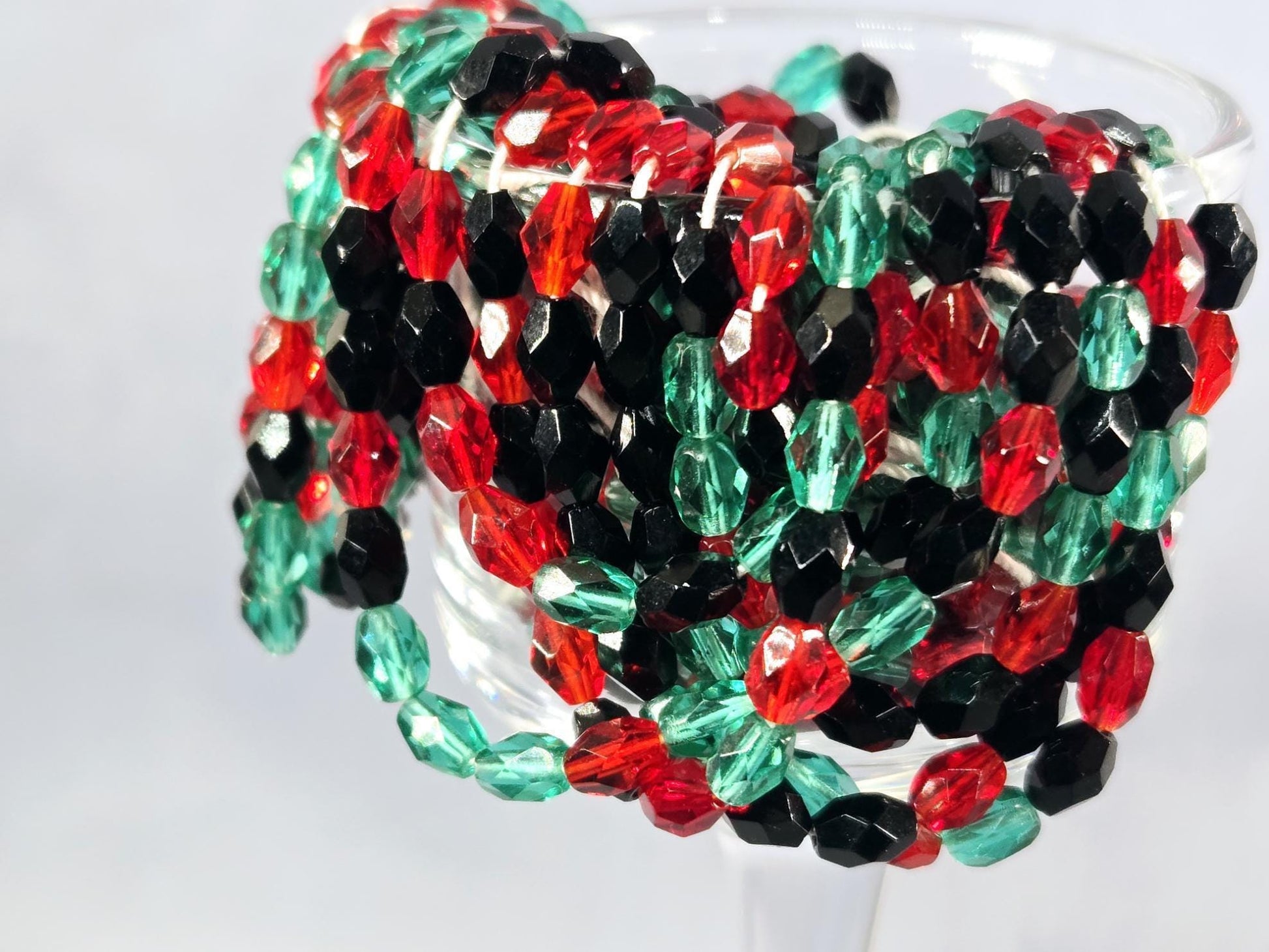 Czech Crystal Oval Beads, Faceted Mixed Colors (6mm, 50 pcs)