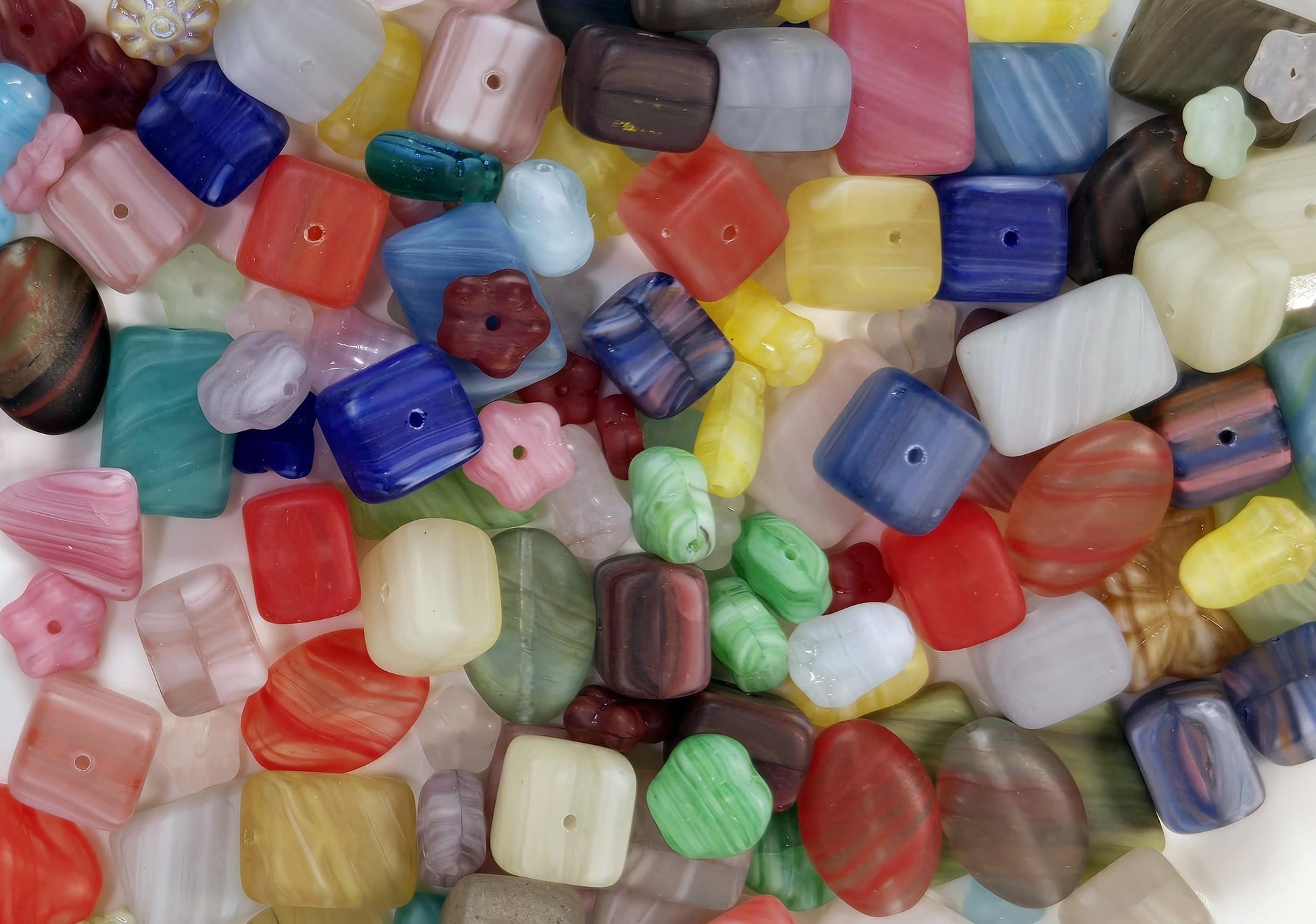 2 ounce Pkg of Matte Czech Pressed Glass Bead Mix 56g pkg