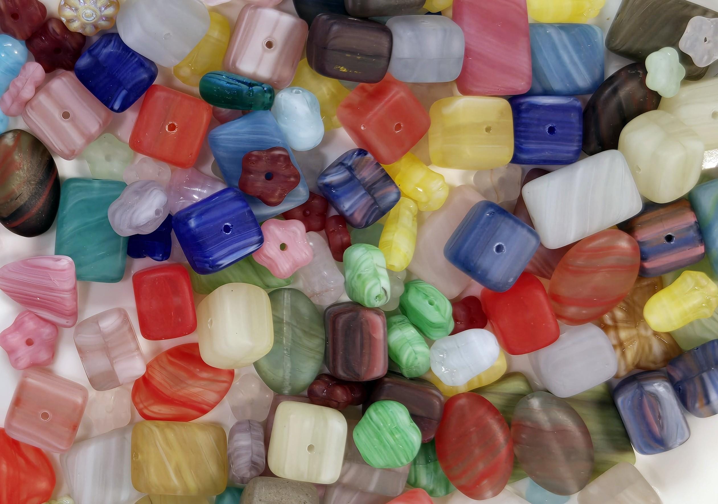 2 ounce Pkg of Matte Czech Pressed Glass Bead Mix 56g pkg