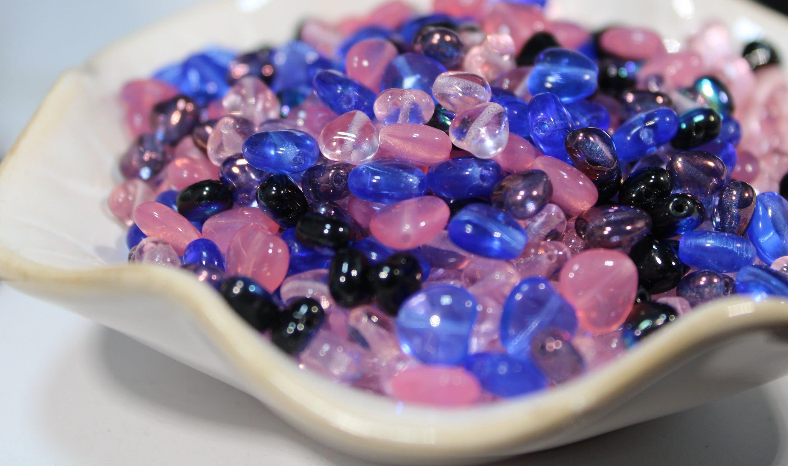 Czech Glass Heart Beads: DIY Jewelry Making Mix (1 oz pkg)