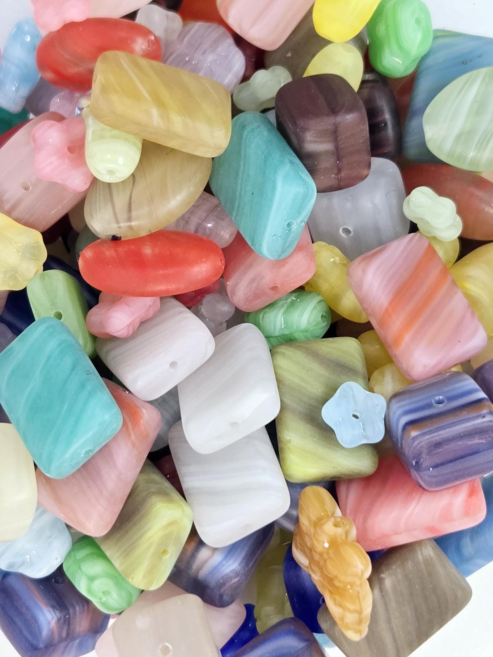 2 ounce Pkg of Matte Czech Pressed Glass Bead Mix 56g pkg