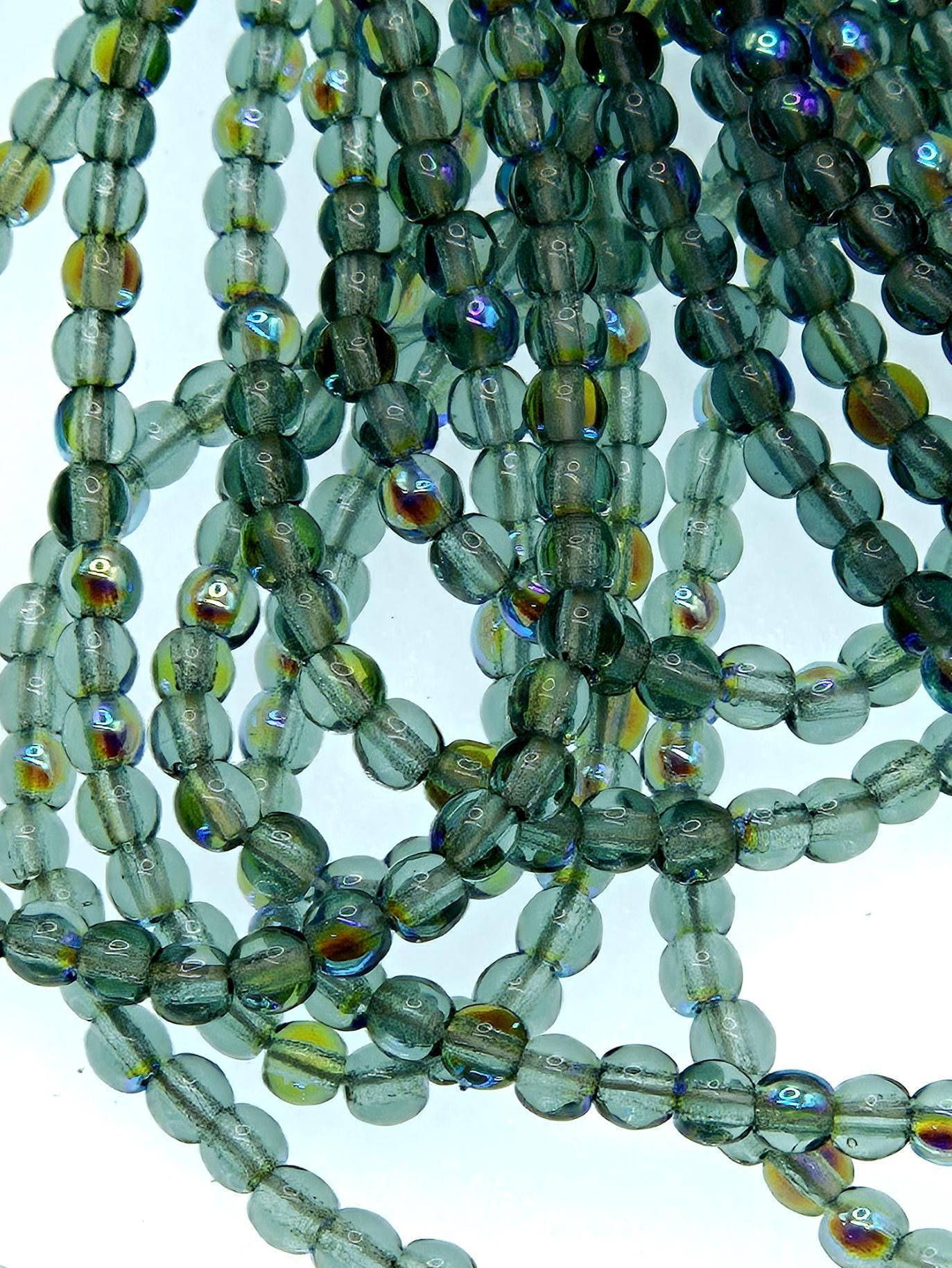 Czech Round 4mm Druk Beads, (200 Pcs), Sparkling Glass Beads for Jewelry Making & Crafts