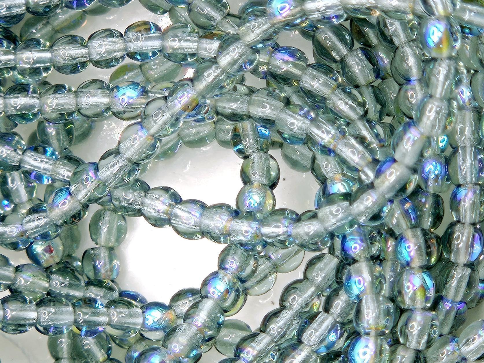 Czech Round 4mm Druk Beads, (200 Pcs), Sparkling Glass Beads for Jewelry Making & Crafts