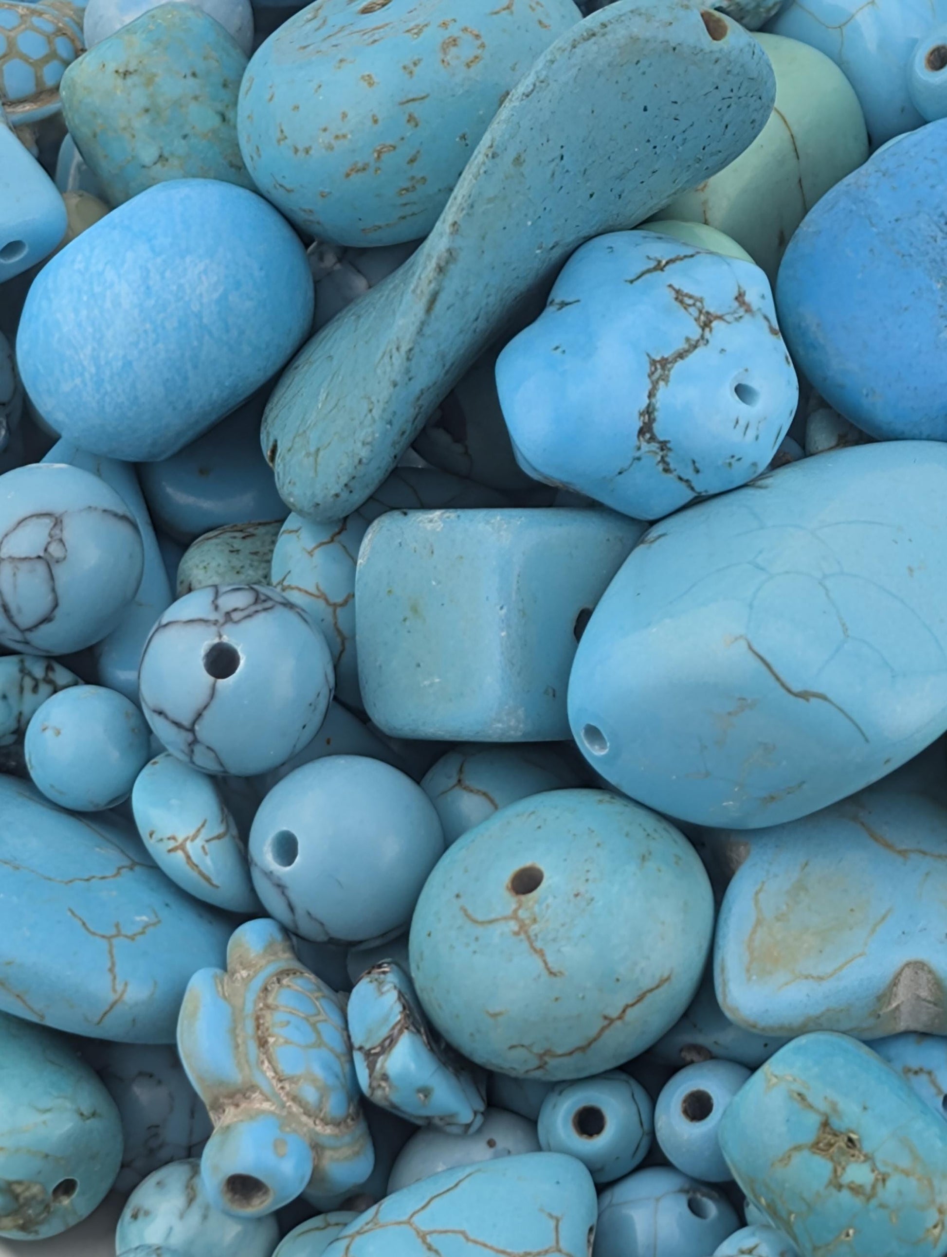 Turquoise, Howlite & Wagnerite Gemstone Beads: Artisan Jewelry Supplies (2oz pkg)