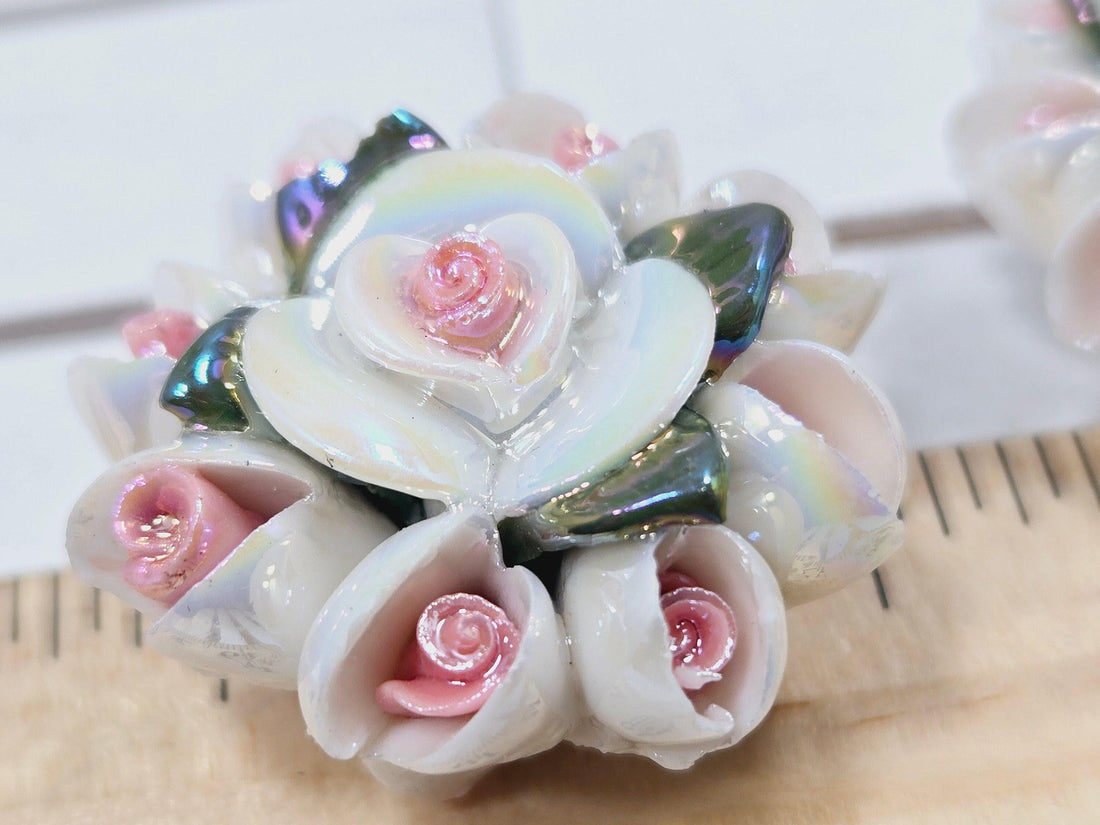 Glass flower Focal Beads for Jewelry Making And Crafting (Set of 2)