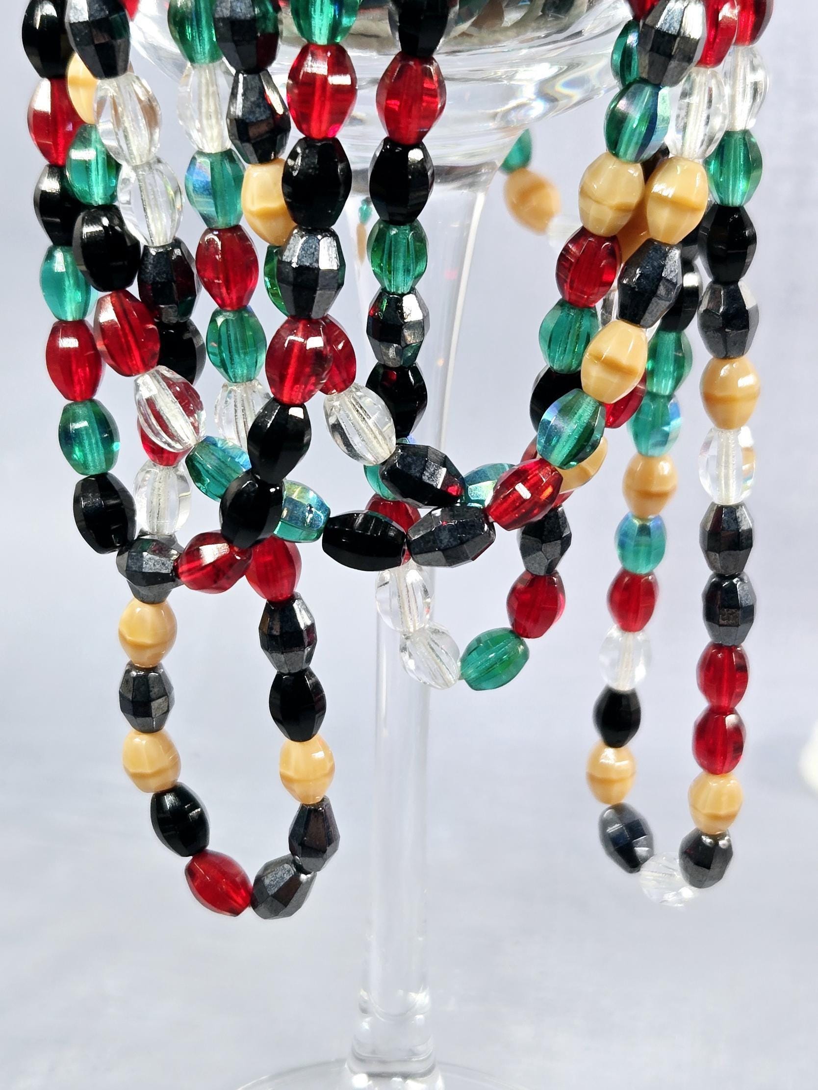 Faceted Oval Crystal Beads: Mixed Colors, 7mm, 50 Pieces