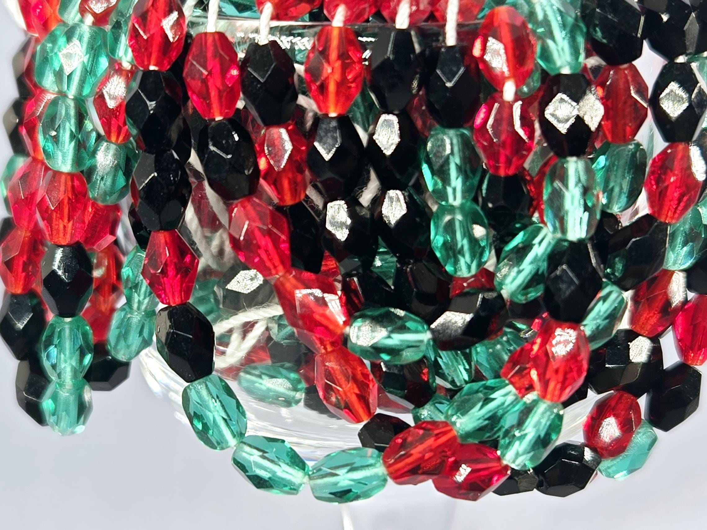 Czech Crystal Oval Beads, Faceted Mixed Colors (6mm, 50 pcs)
