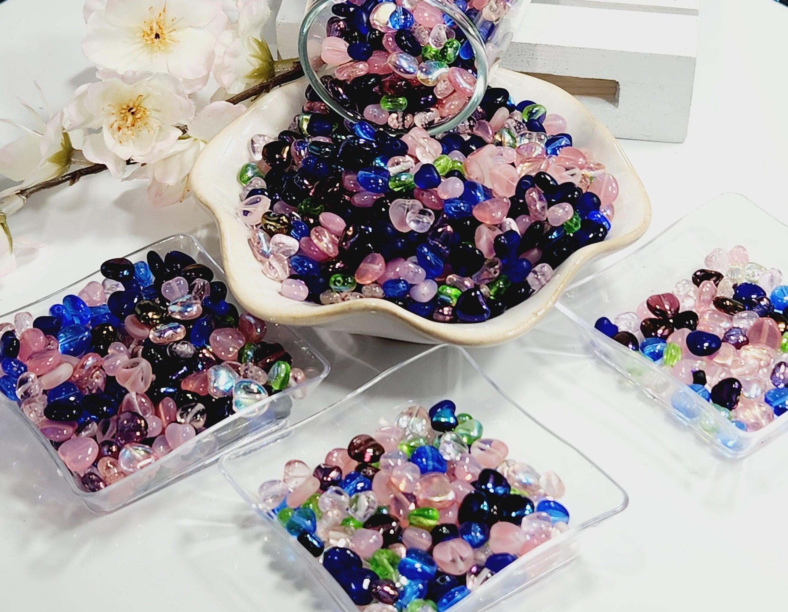 Czech Glass Heart Beads: DIY Jewelry Making Mix (1 oz pkg)