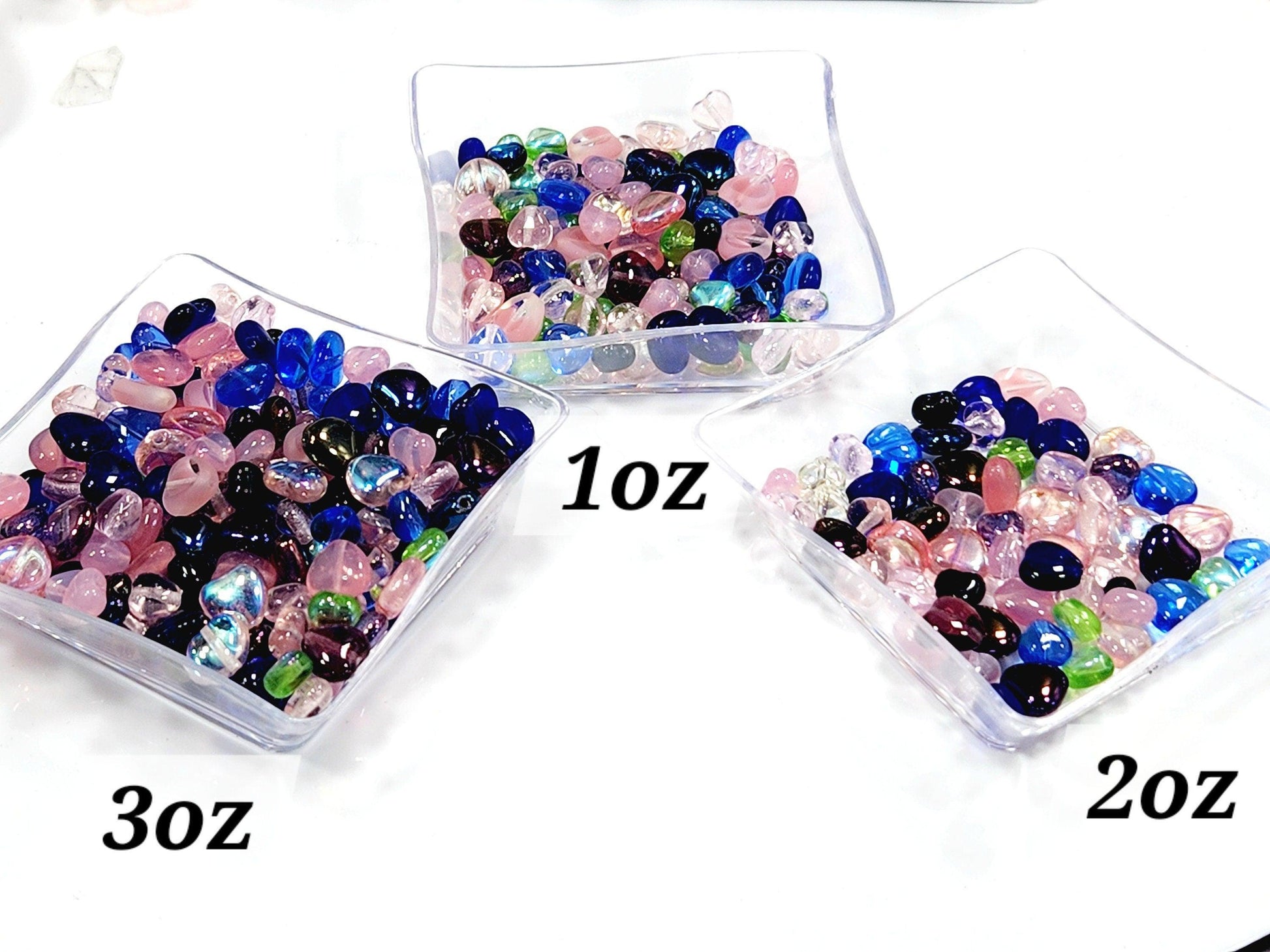 Czech Glass Heart Beads: DIY Jewelry Making Mix (1 oz pkg)