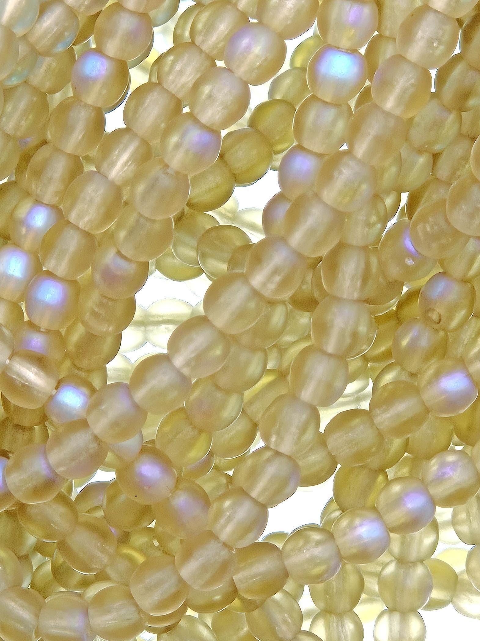 Czech Round 4mm Druk Beads, (200 Pcs), Sparkling Glass Beads for Jewelry Making & Crafts