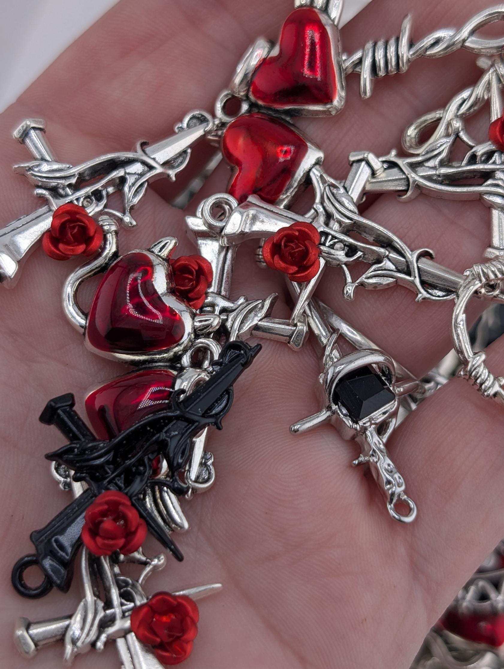 Glam Goth Halloween Charm Grab Bags - Skull and Rhinestone Mix