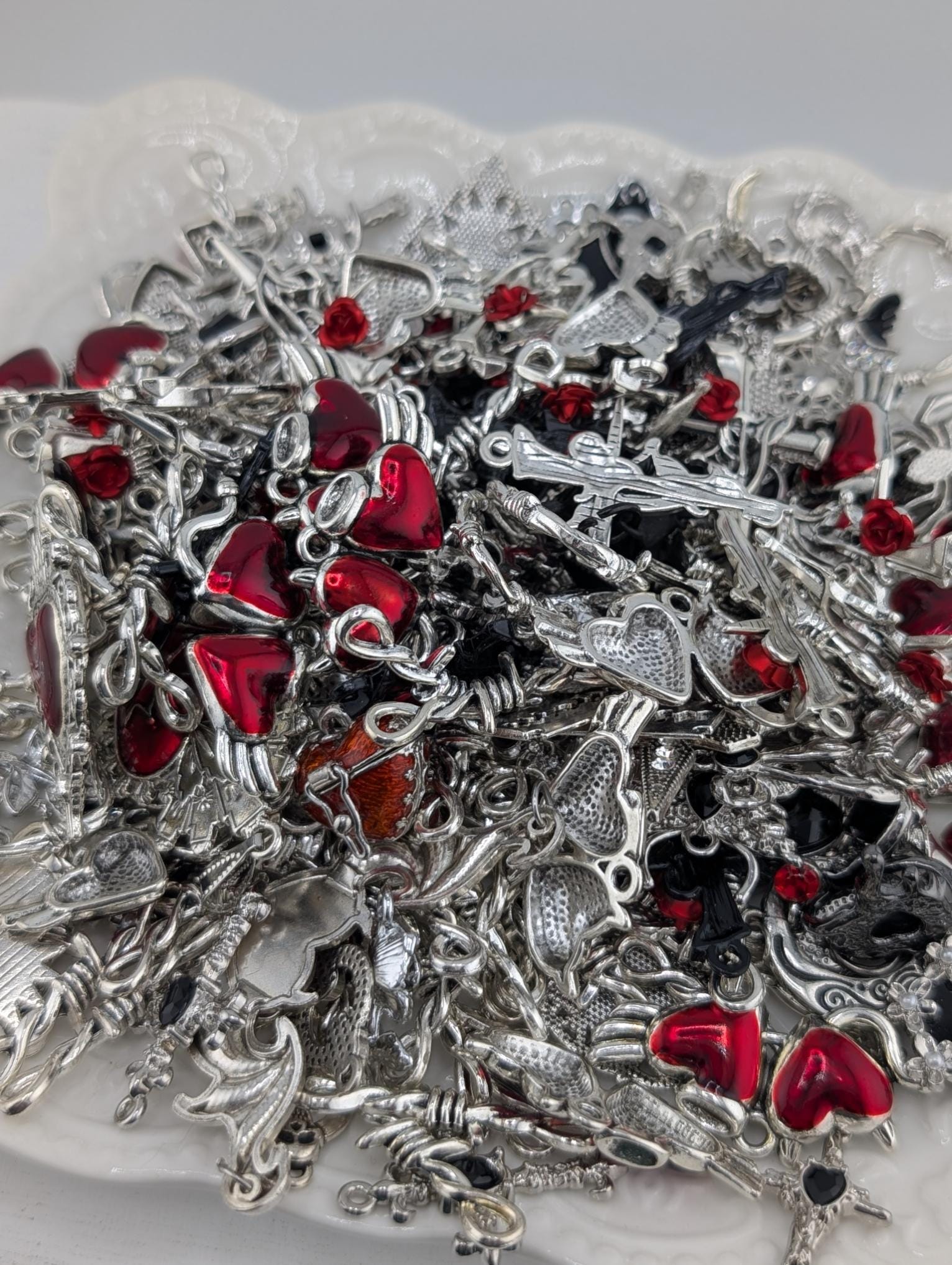 Glam Goth Halloween Charm Grab Bags - Skull and Rhinestone Mix