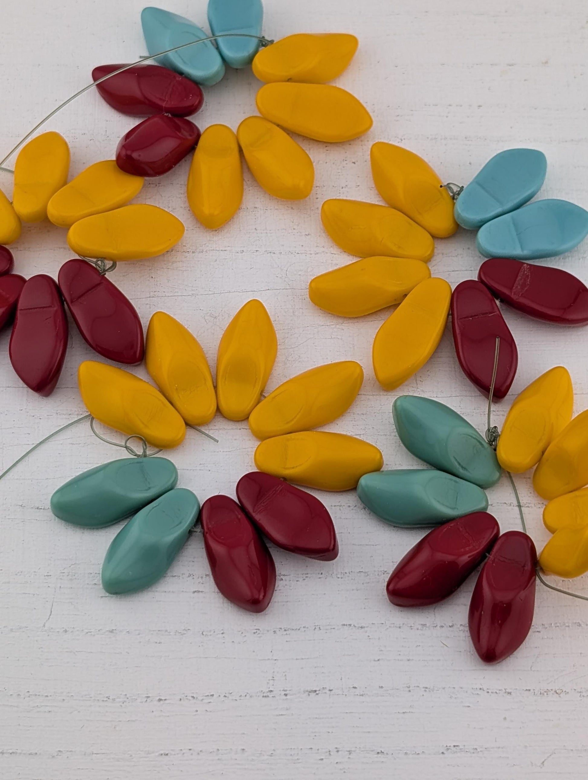 23x10mm Czech Glass Clog Shoe Beads: Boho Jewelry Making Supply (9 pcs)