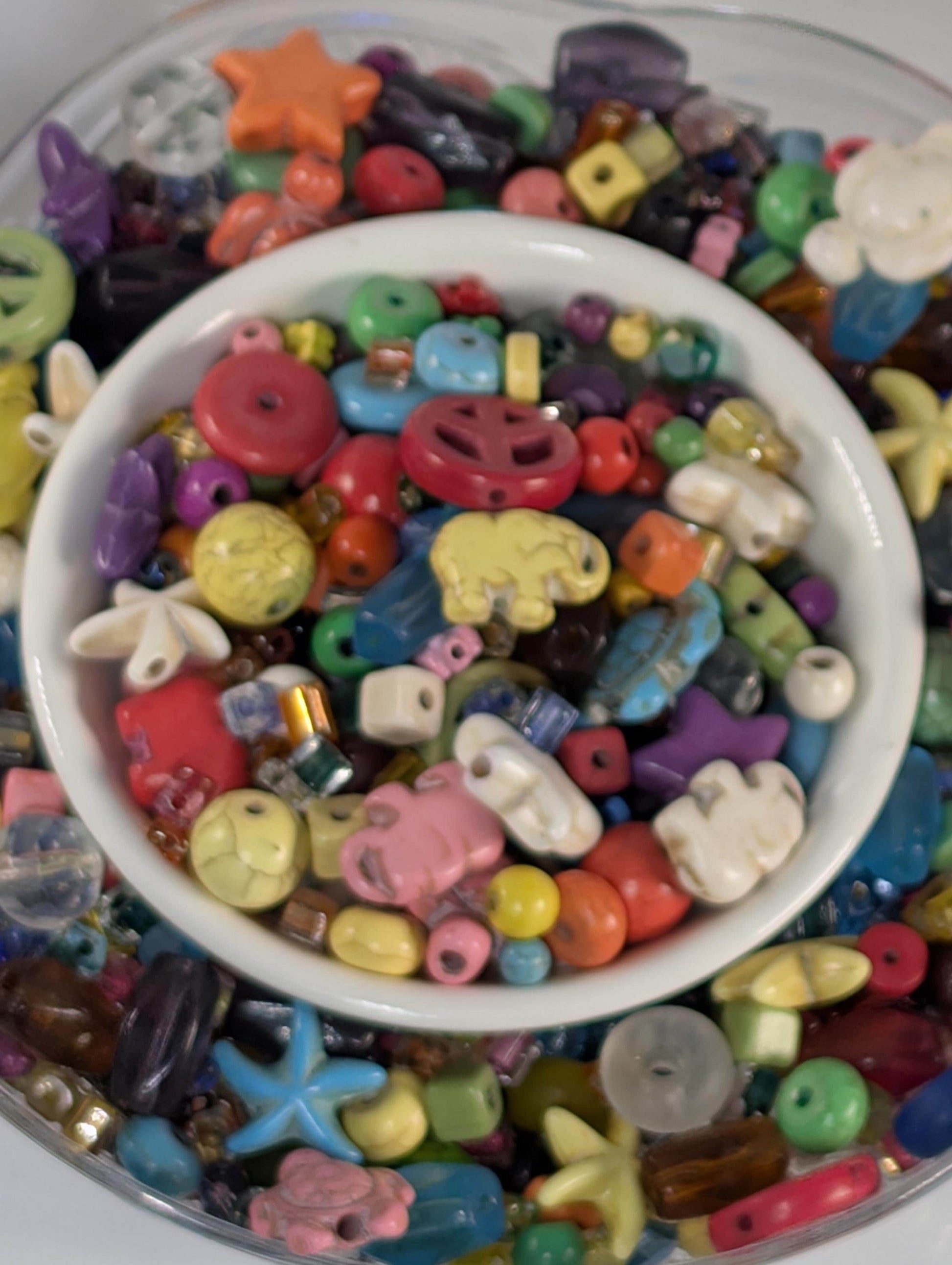 Learise Exclusive "Rainbow Howlite" Glass Bead Soup Mix (30g Pkg)