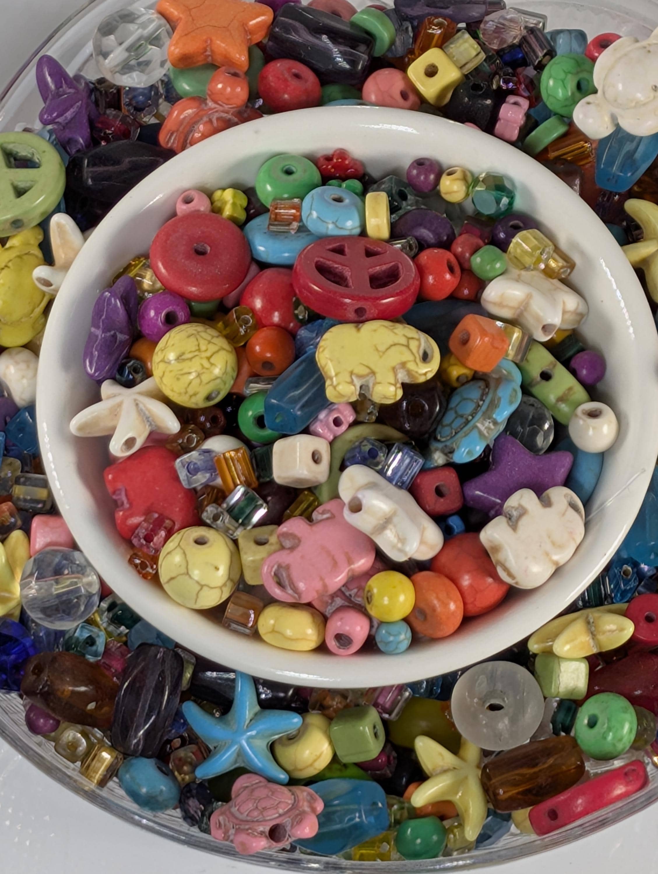 Learise Exclusive "Rainbow Howlite" Glass Bead Soup Mix (30g Pkg)