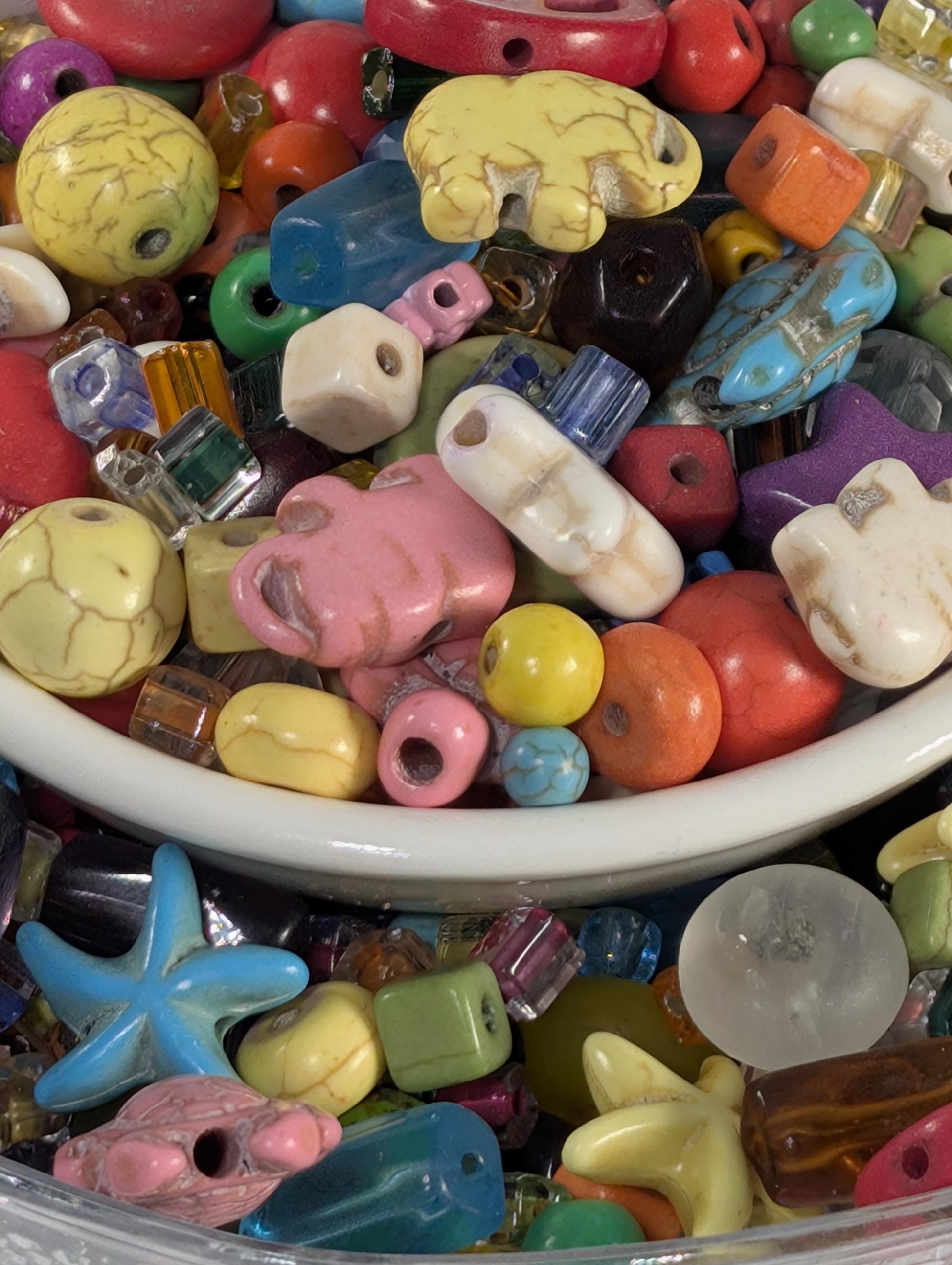 Learise Exclusive "Rainbow Howlite" Glass Bead Soup Mix (30g Pkg)