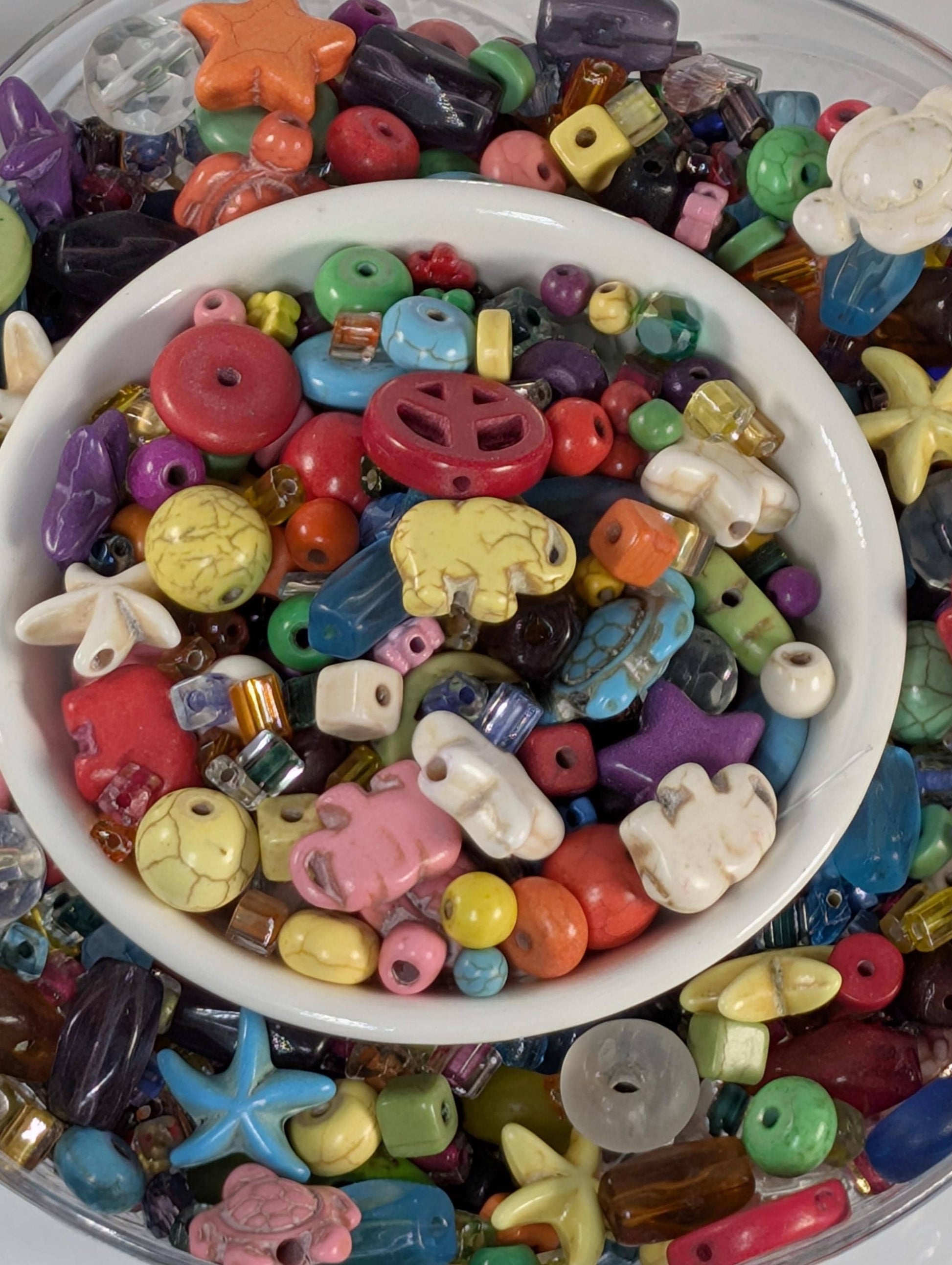 Learise Exclusive "Rainbow Howlite" Glass Bead Soup Mix (30g Pkg)