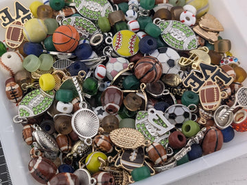 Two Ounces Exclusive "Game Day" Glass Bead Soup: ALL Beads are GLASS DIY Jewelry Making Supplies (56g Pkg)