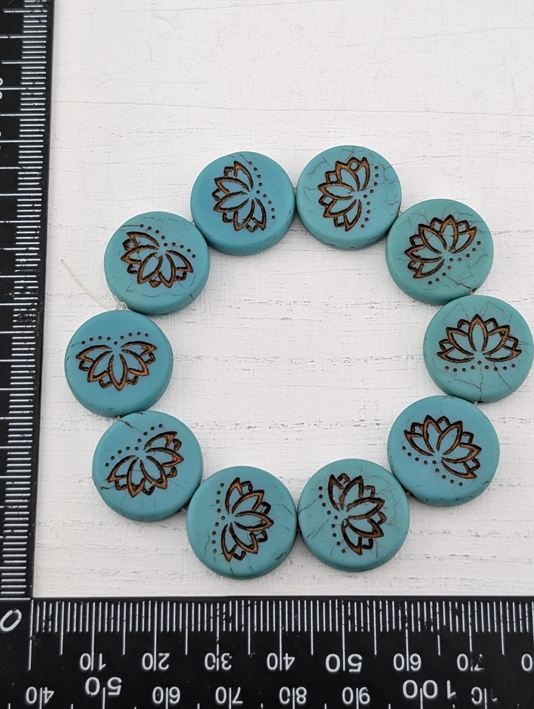 18mm Czech Glass Lotus Flower Beads: Boho Jewelry Making Supply (10 pcs)