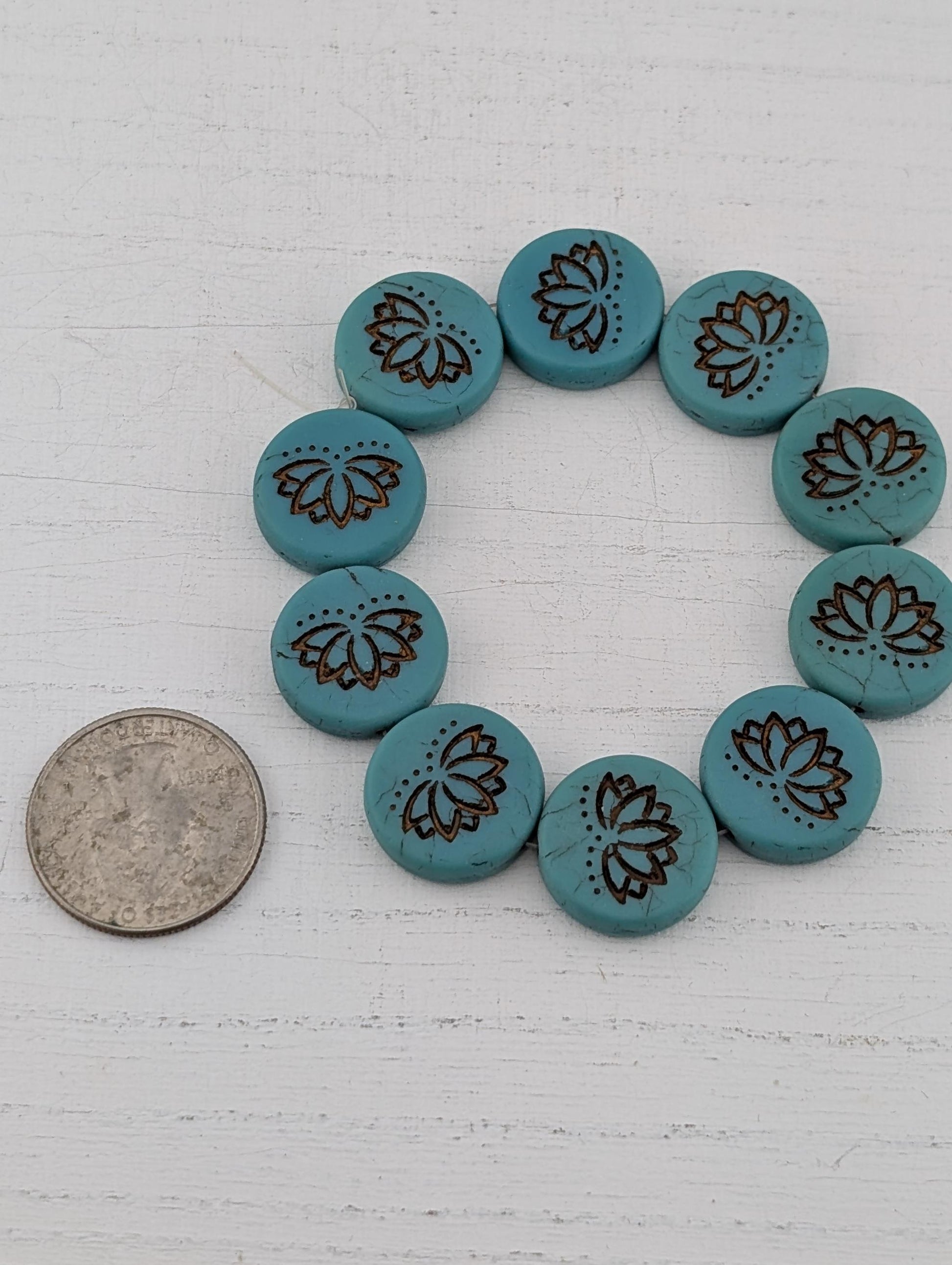 18mm Czech Glass Lotus Flower Beads: Boho Jewelry Making Supply (10 pcs)