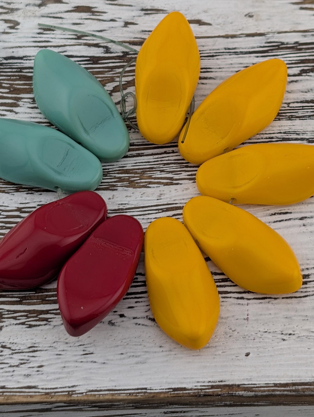 23x10mm Czech Glass Clog Shoe Beads: Boho Jewelry Making Supply (9 pcs)