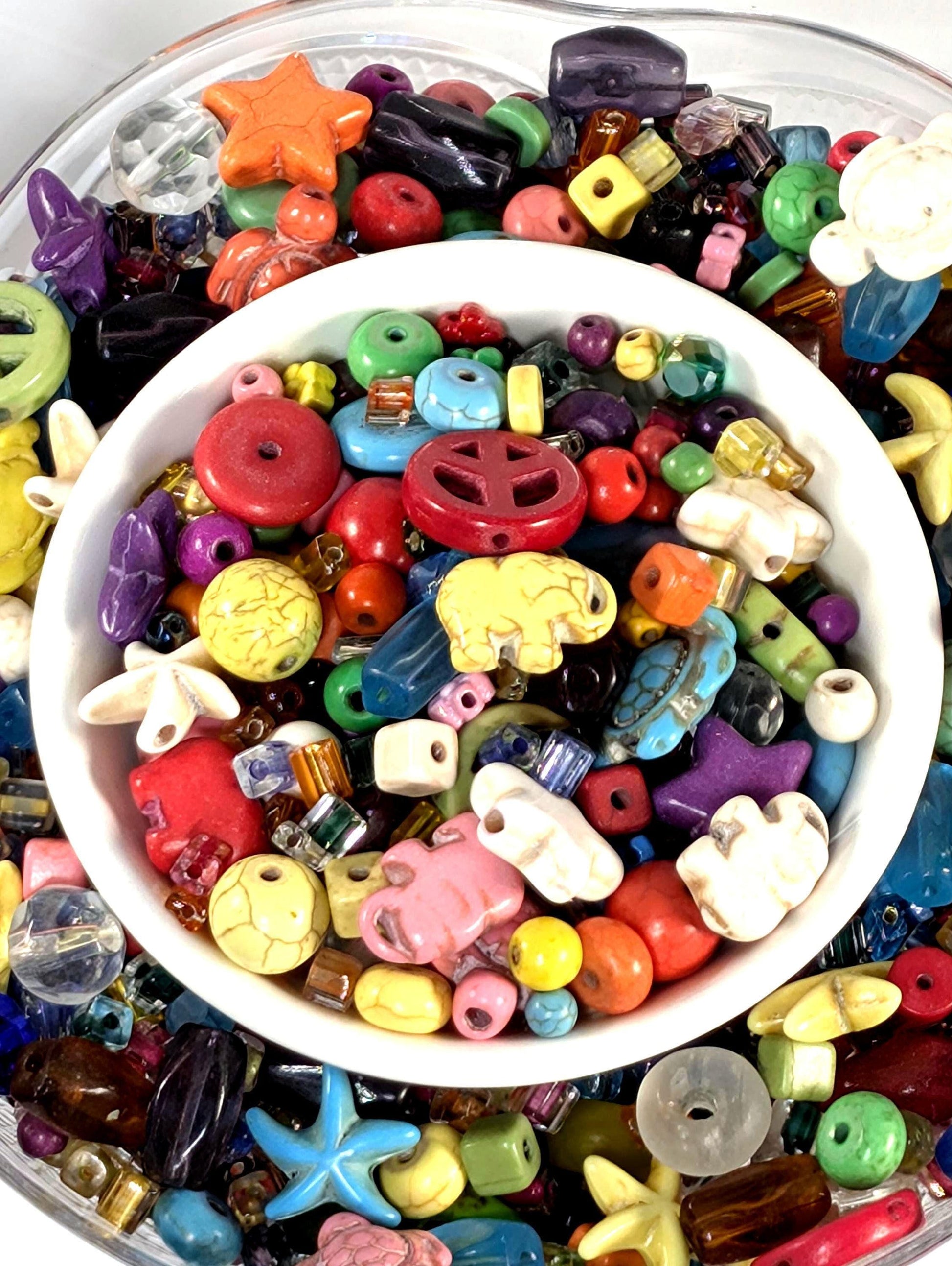 Learise Exclusive "Rainbow Howlite" Glass Bead Soup Mix (30g Pkg)