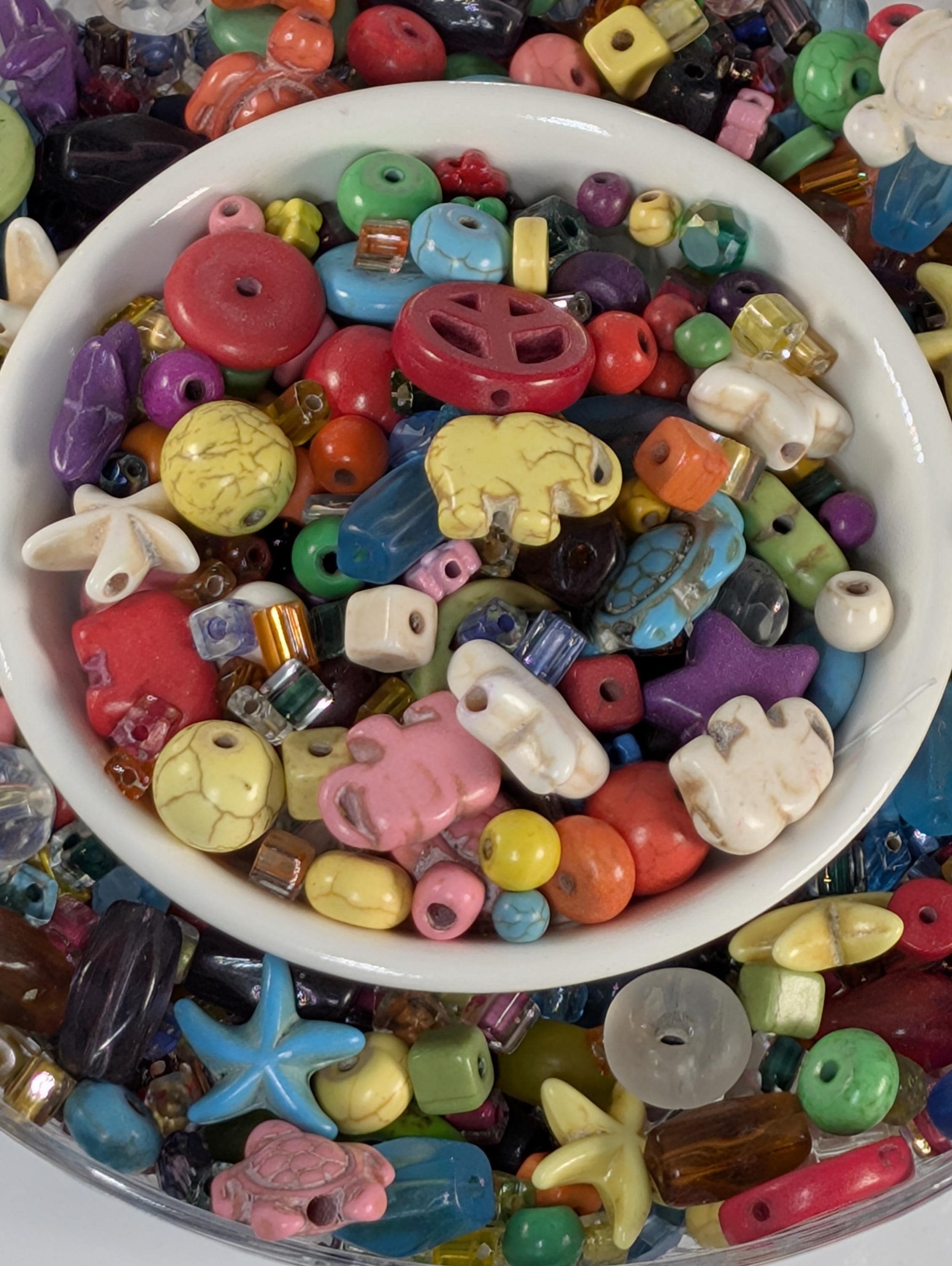 Learise Exclusive "Rainbow Howlite" Glass Bead Soup Mix (30g Pkg)