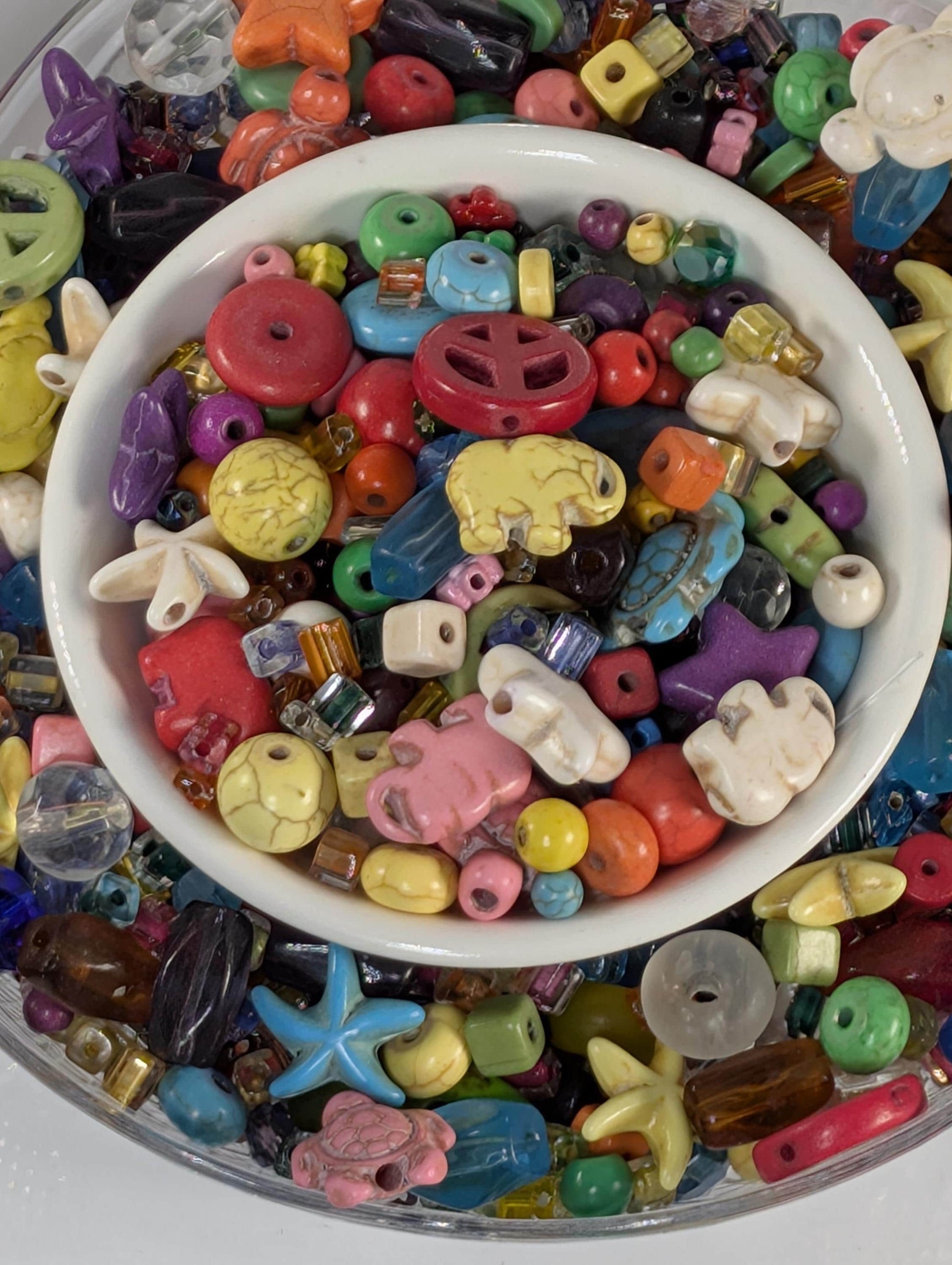 Learise Exclusive "Rainbow Howlite" Glass Bead Soup Mix (30g Pkg)