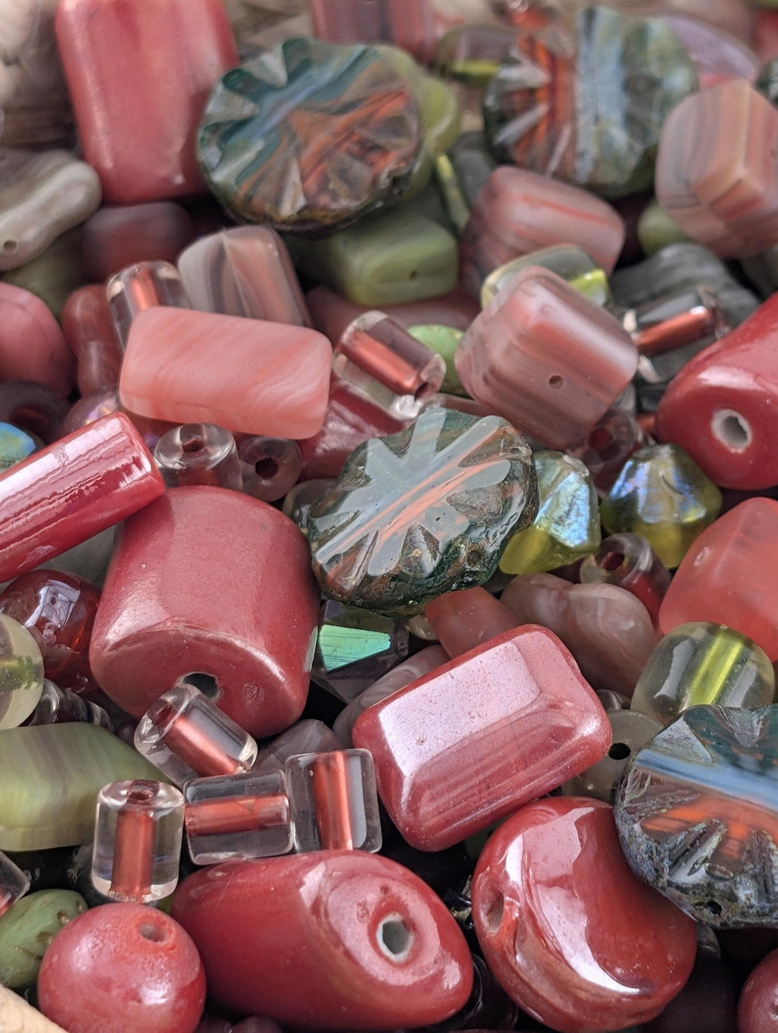 Exclusive "Bo-ho-ho-ho Christmas" Pressed Glass Czech Bead Mix (30g pkg)