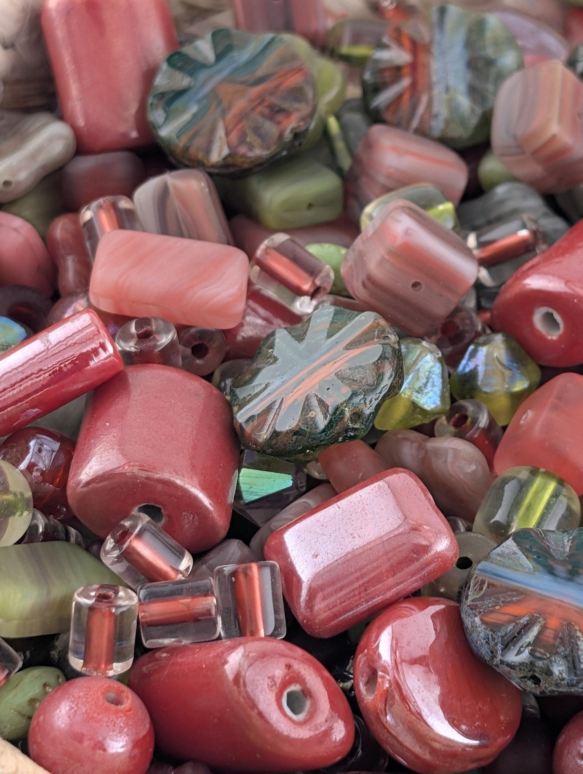 Exclusive "Bo-ho-ho-ho Christmas" Pressed Glass Czech Bead Mix (30g pkg)