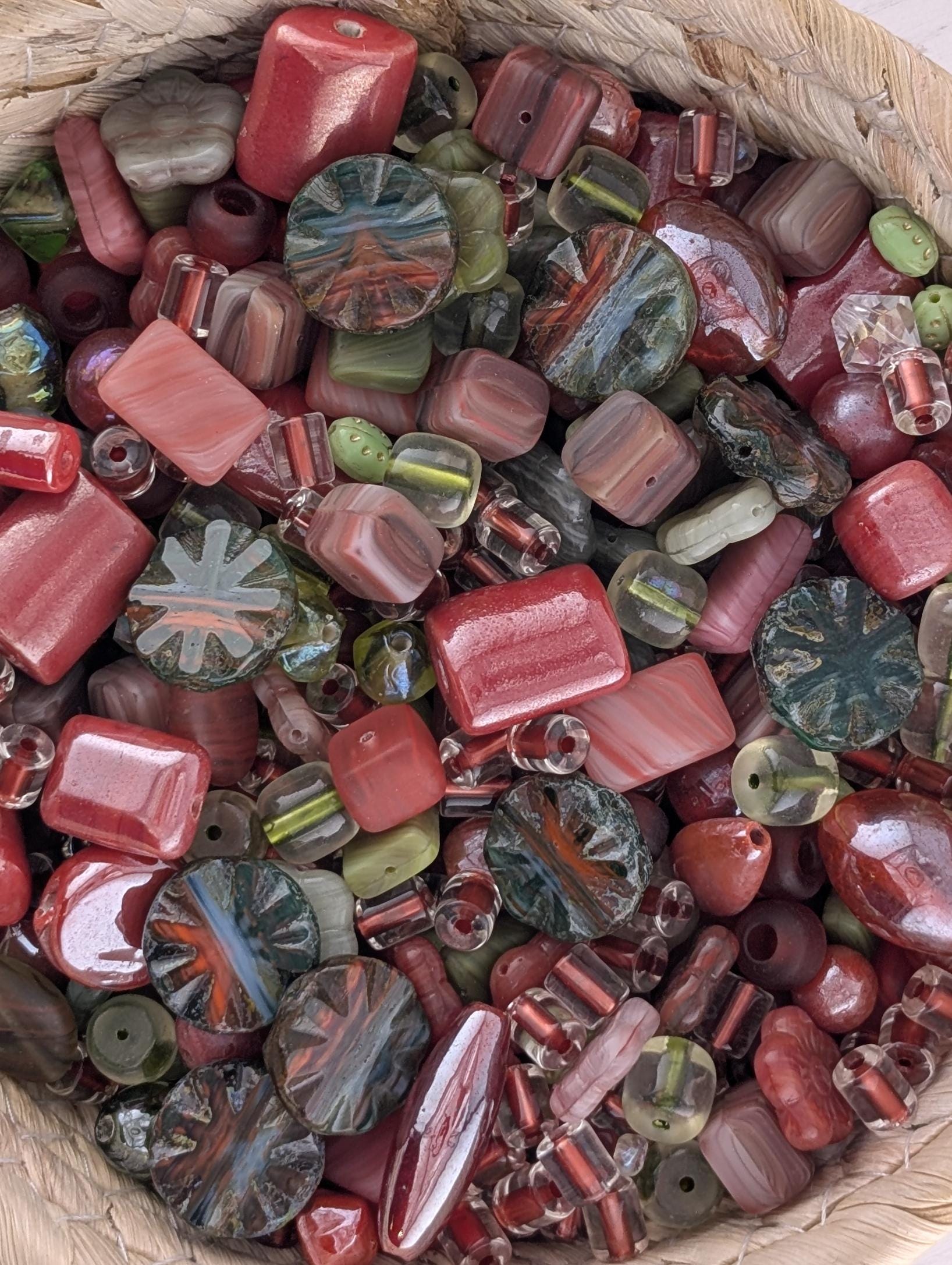 Exclusive "Bo-ho-ho-ho Christmas" Pressed Glass Czech Bead Mix (30g pkg)