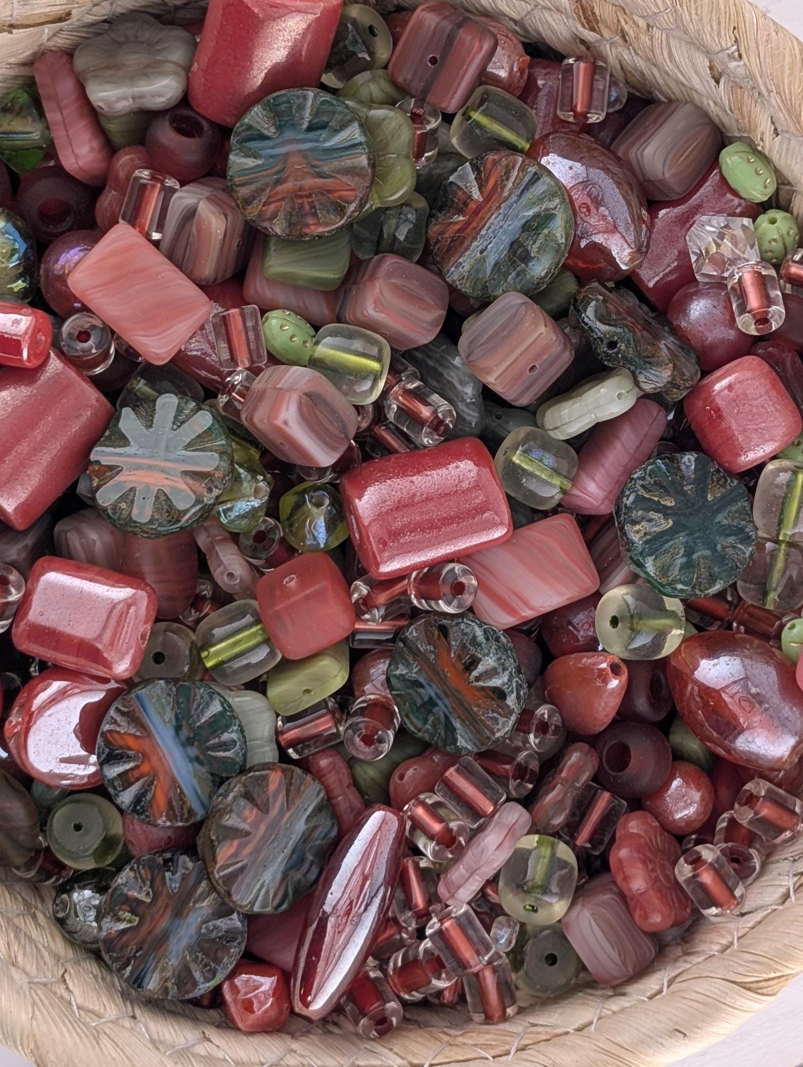 Exclusive "Bo-ho-ho-ho Christmas" Pressed Glass Czech Bead Mix (30g pkg)