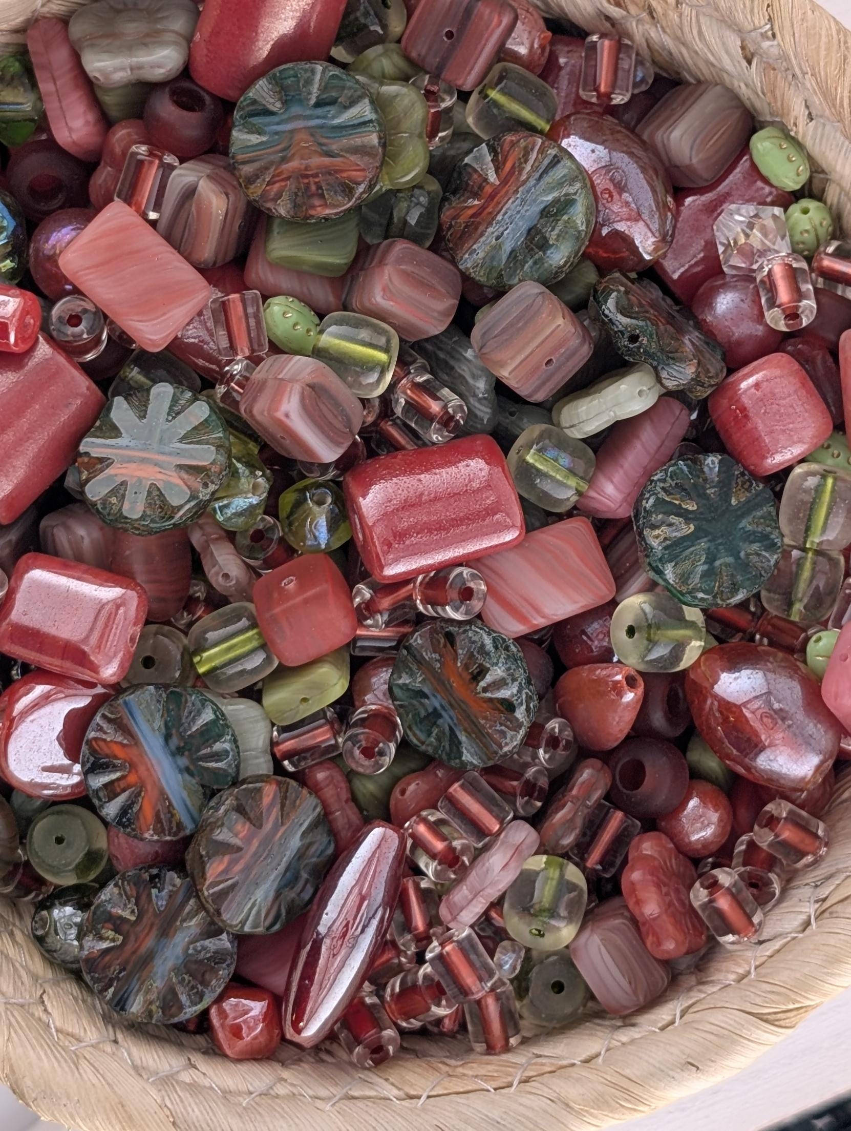 Exclusive "Bo-ho-ho-ho Christmas" Pressed Glass Czech Bead Mix (30g pkg)