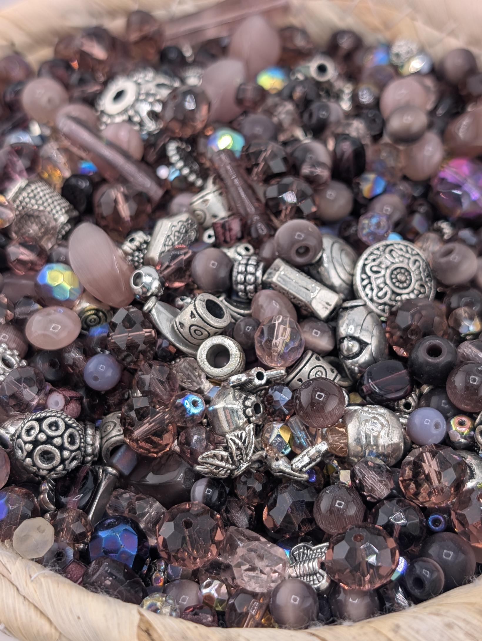 Learise Exclusive "Mullberry Shine Mix" Glass Bead Soup Mix (56g Pkg)