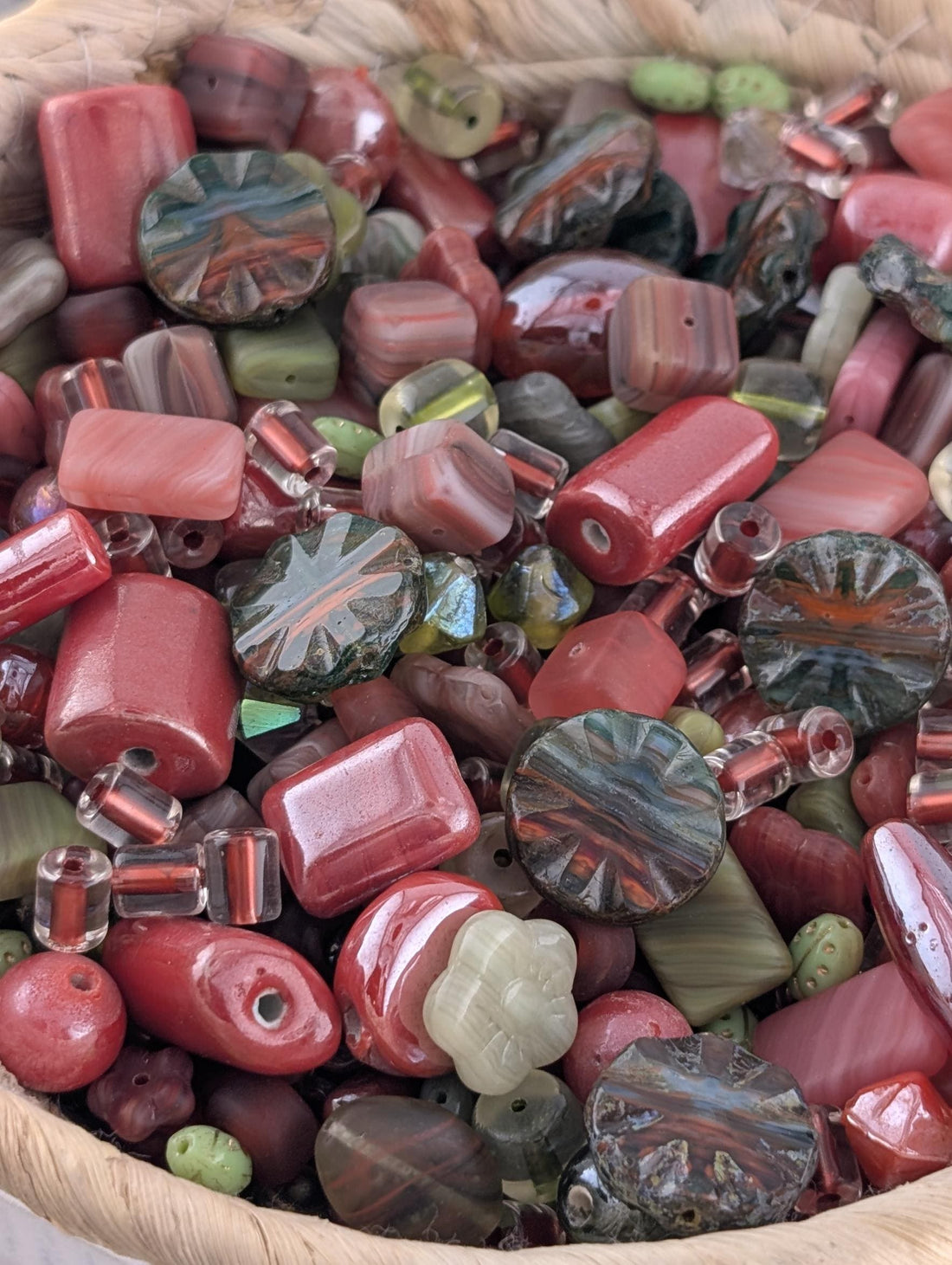 Exclusive "Bo-ho-ho-ho Christmas" Pressed Glass Czech Bead Mix (30g pkg)