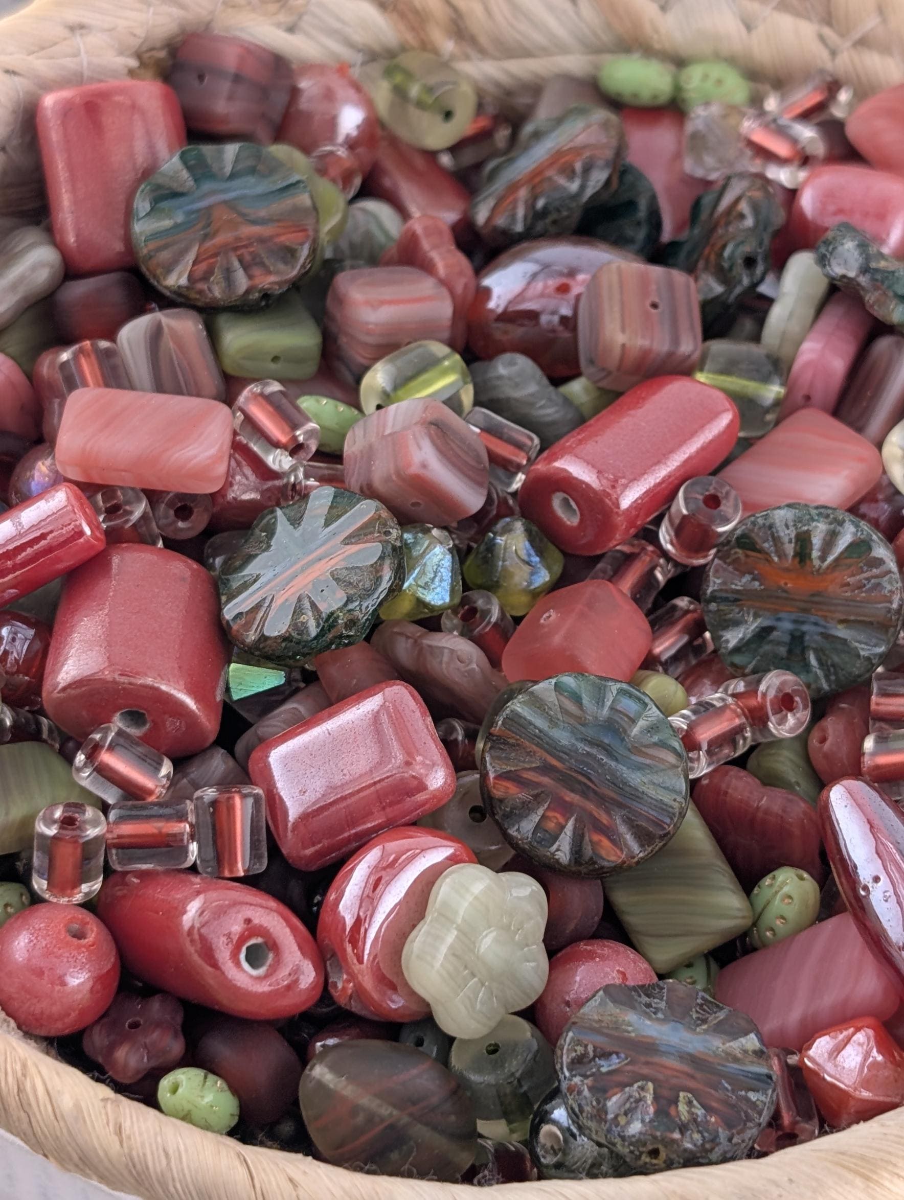 Exclusive "Bo-ho-ho-ho Christmas" Pressed Glass Czech Bead Mix (30g pkg)