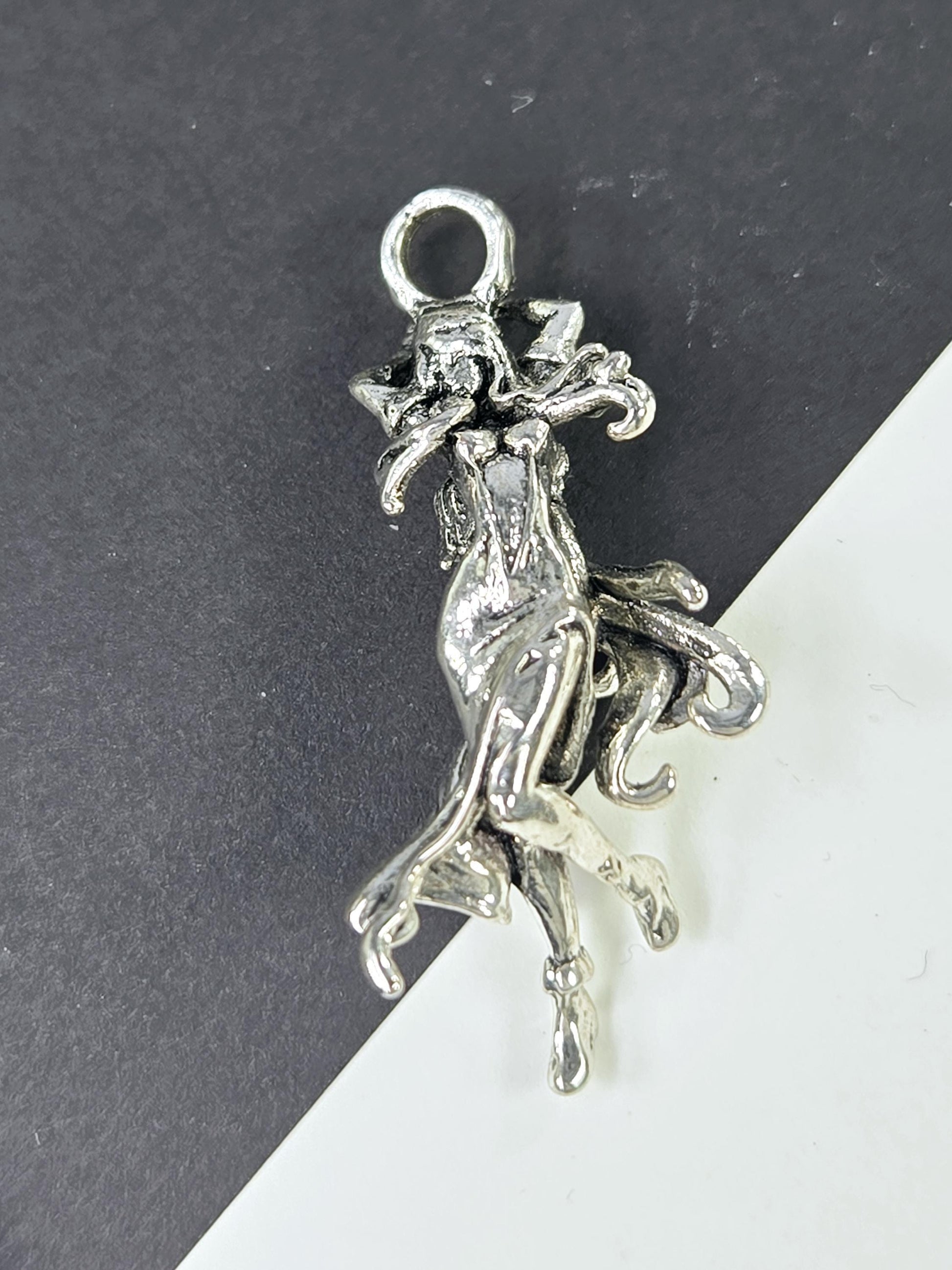 Angel Pendant Charm: Gothic Fantasy Style (Silver Plated Metal)